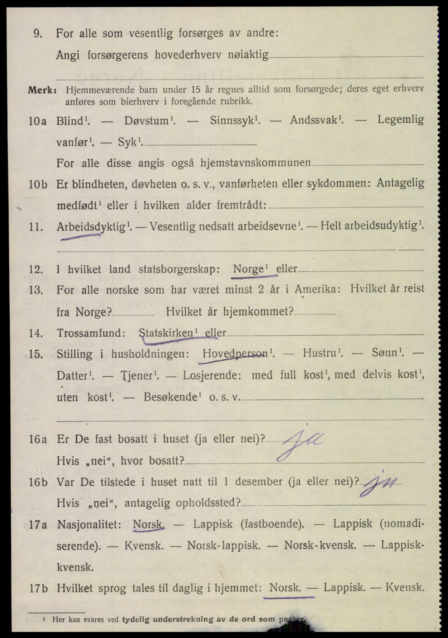 SAT, 1920 census for Sparbu, 1920, p. 5172