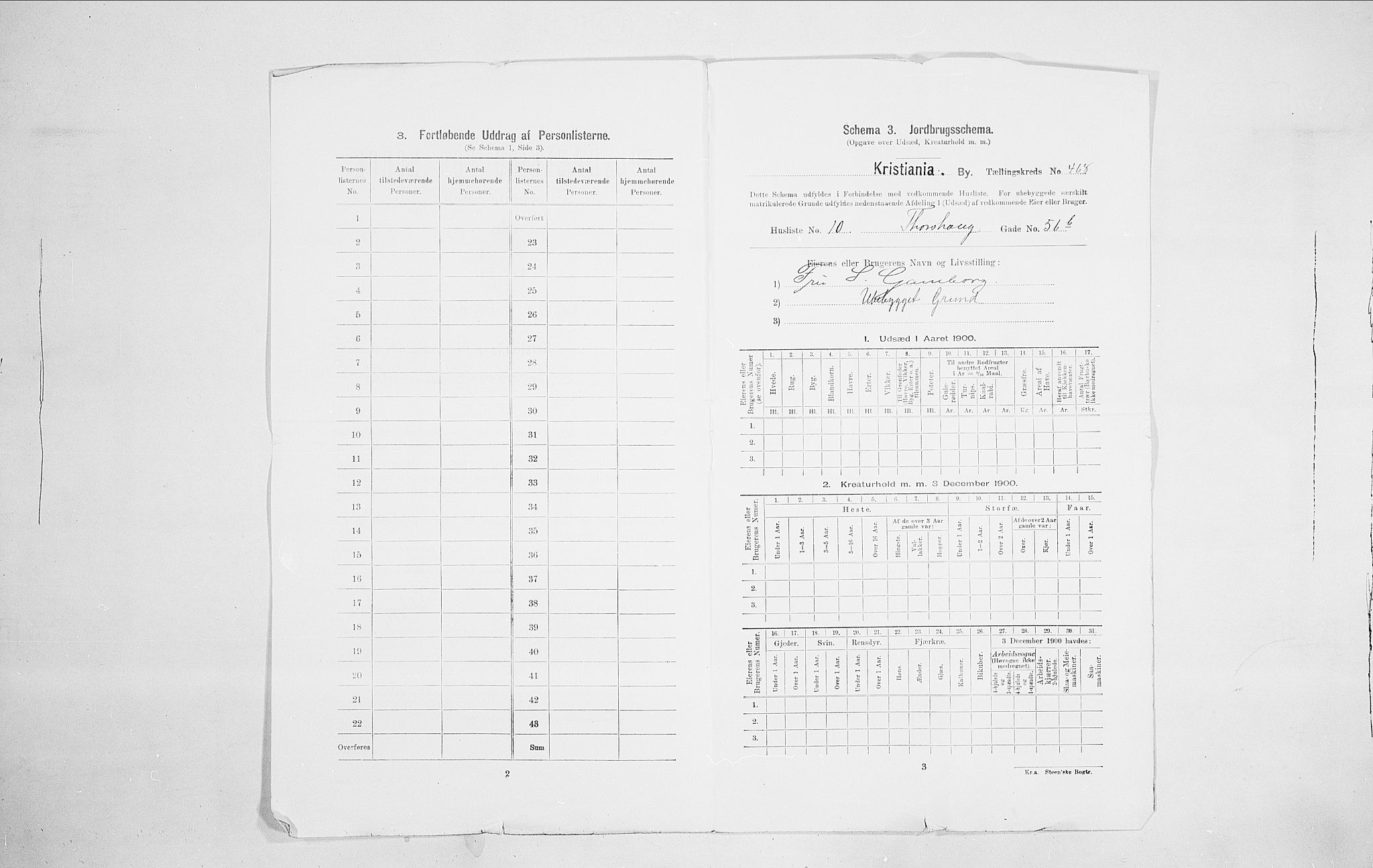 SAO, 1900 census for Kristiania, 1900, p. 98443