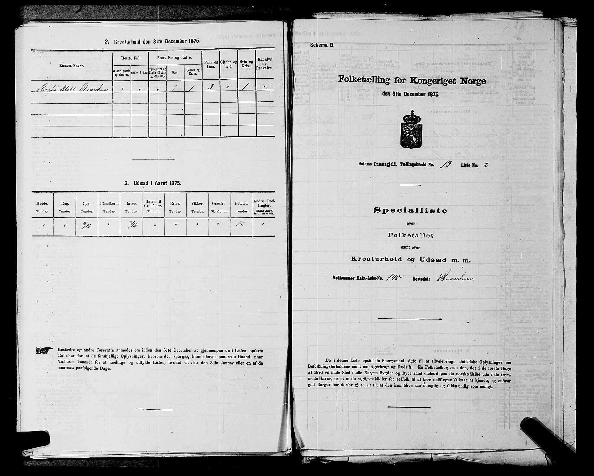 SAKO, 1875 census for 0818P Solum, 1875, p. 1959