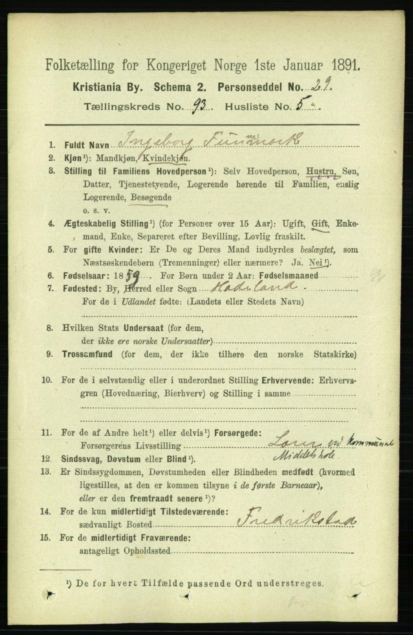 RA, 1891 census for 0301 Kristiania, 1891, p. 45668