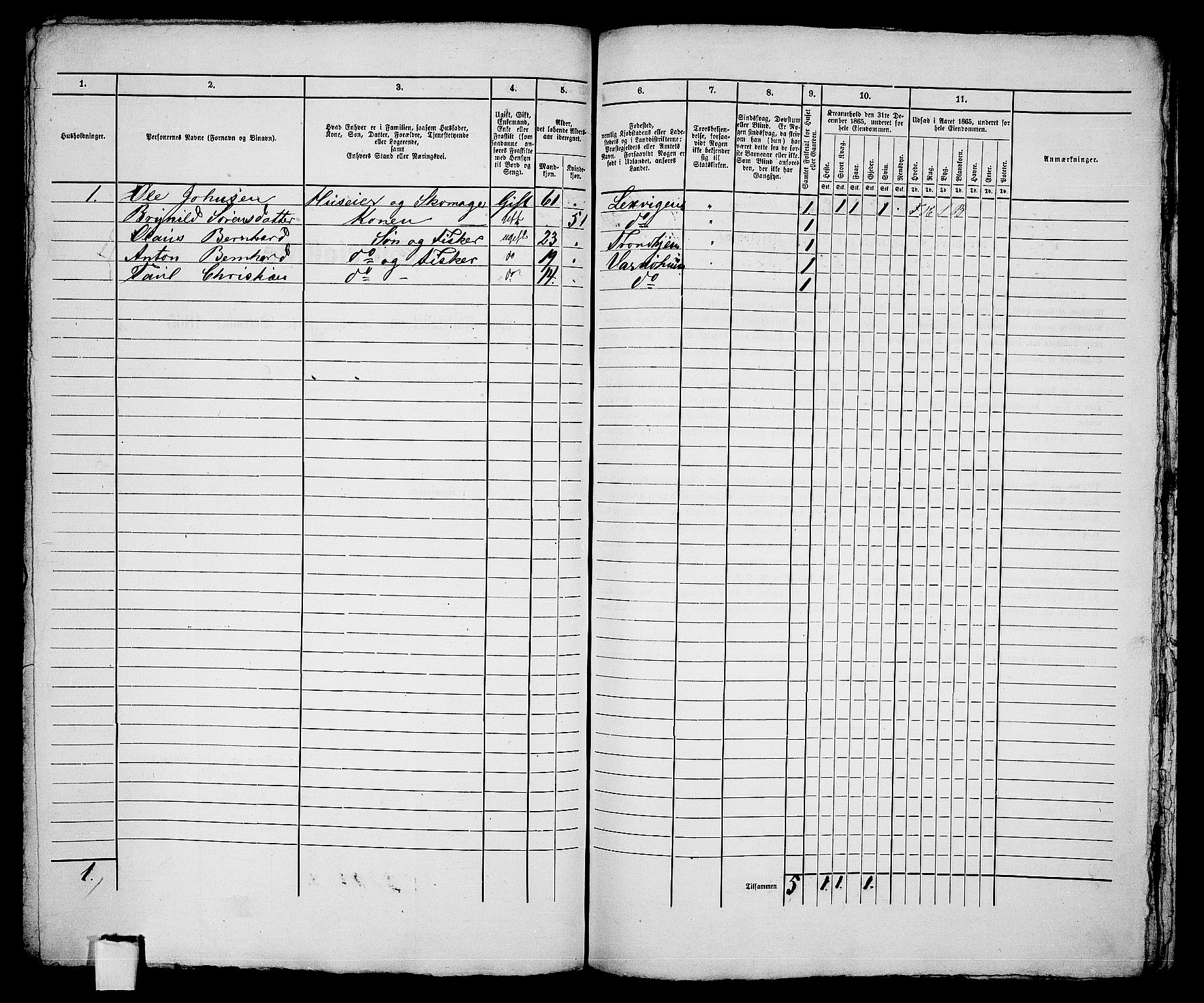 RA, 1865 census for Vardø/Vardø, 1865, p. 171