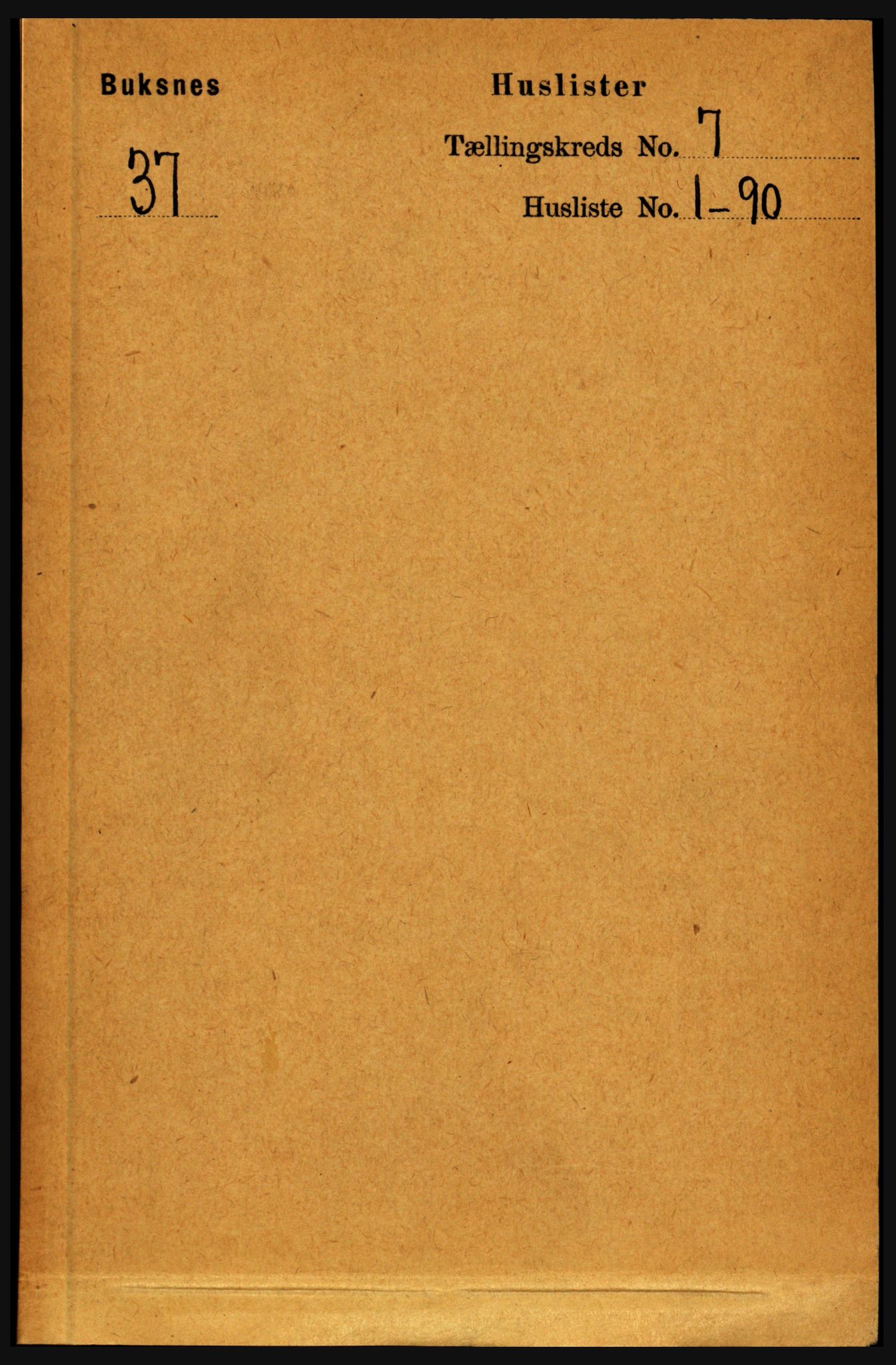 RA, 1891 census for 1860 Buksnes, 1891, p. 4897
