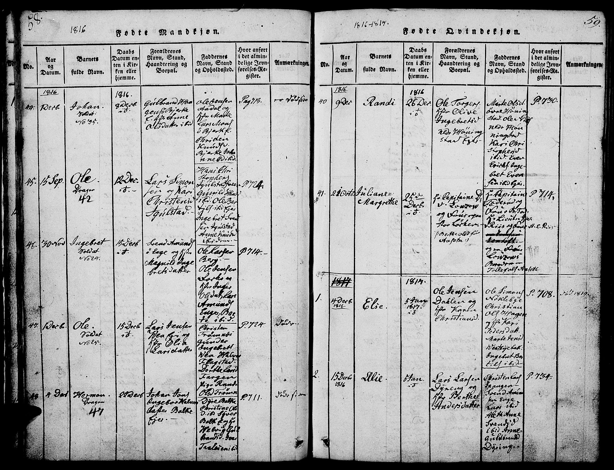 Løten prestekontor, AV/SAH-PREST-022/L/La/L0001: Parish register (copy) no. 1, 1812-1832, p. 58-59