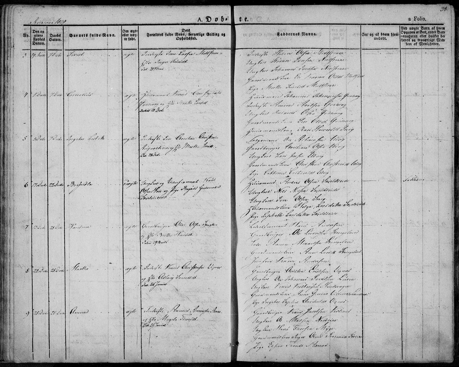 Avaldsnes sokneprestkontor, SAST/A -101851/H/Ha/Haa/L0005: Parish register (official) no. A 5.1, 1825-1841, p. 38