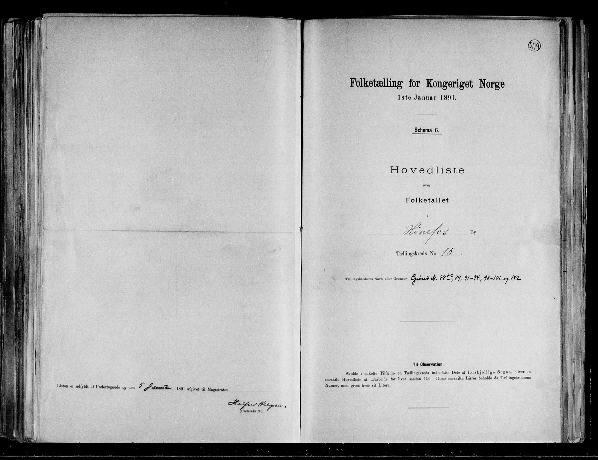 RA, 1891 census for 0601 Hønefoss, 1891, p. 56