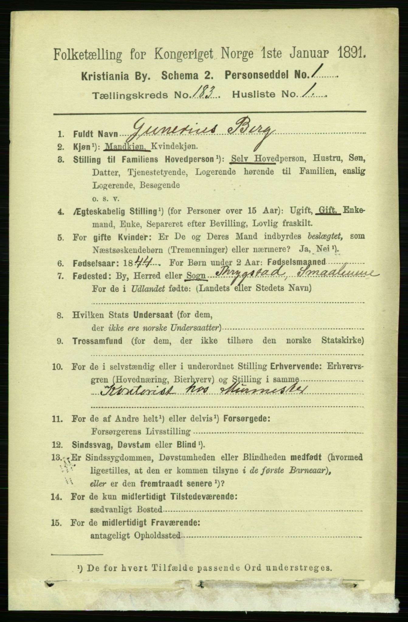 RA, 1891 census for 0301 Kristiania, 1891, p. 109258