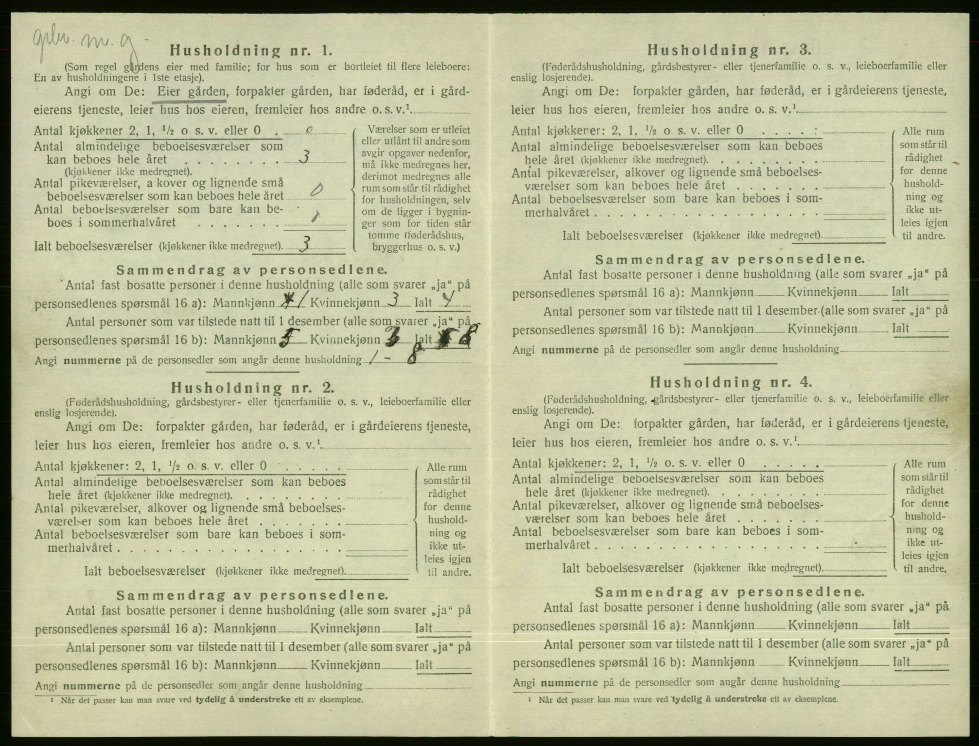 SAB, 1920 census for Evanger, 1920, p. 374