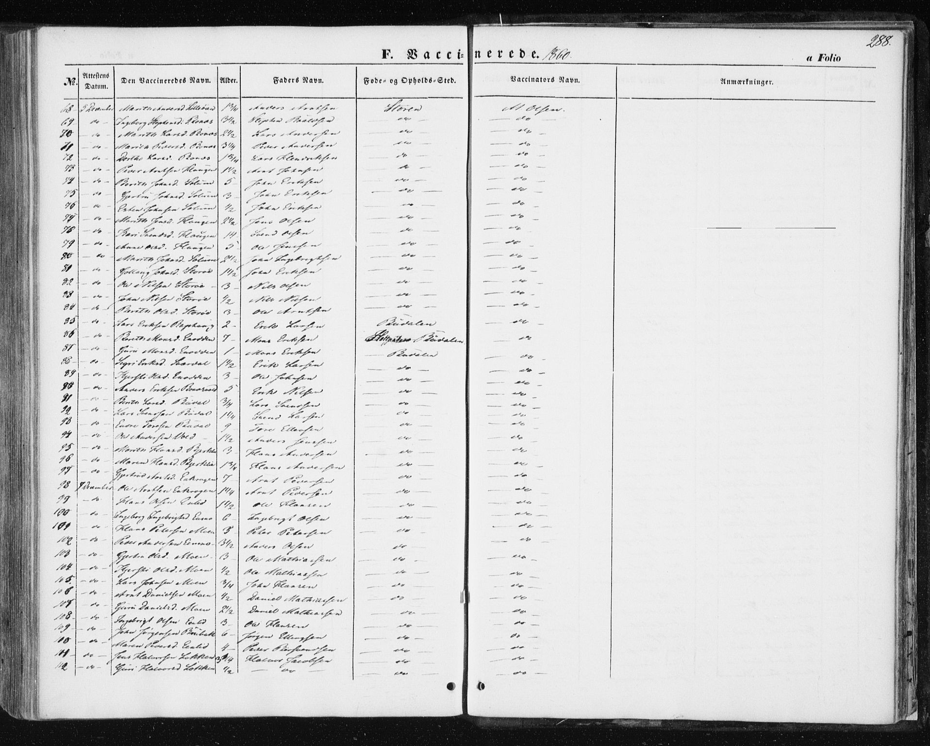 Ministerialprotokoller, klokkerbøker og fødselsregistre - Sør-Trøndelag, SAT/A-1456/687/L1000: Parish register (official) no. 687A06, 1848-1869, p. 288