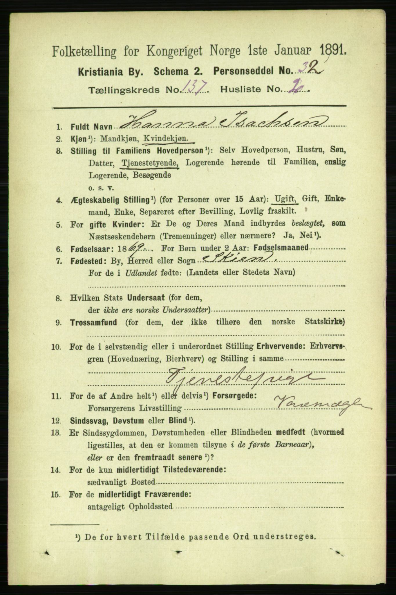 RA, 1891 census for 0301 Kristiania, 1891, p. 76285