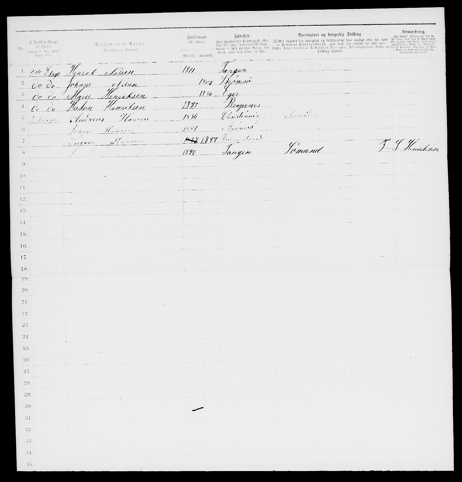 SAKO, 1885 census for 0602 Drammen, 1885, p. 2285