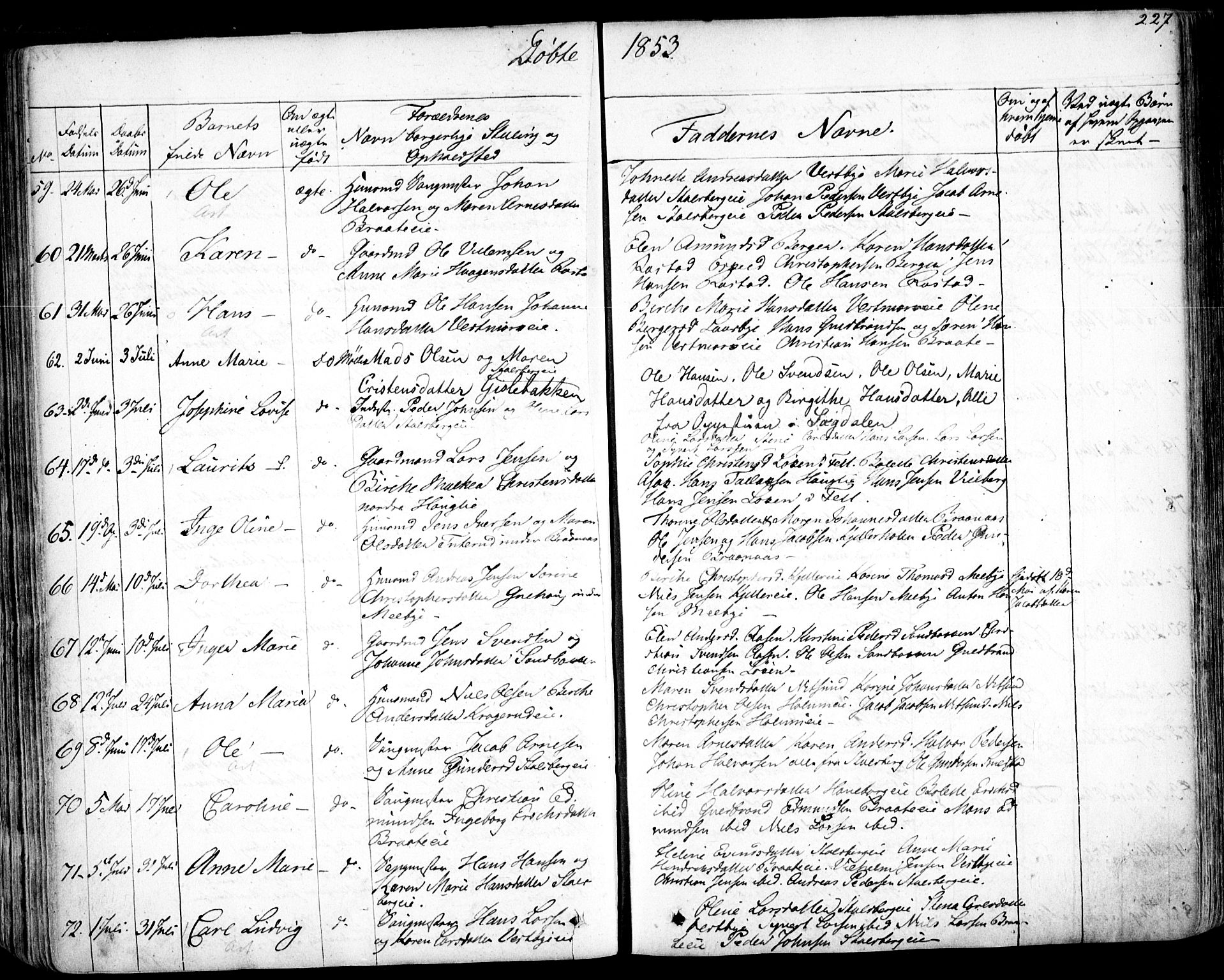 Skedsmo prestekontor Kirkebøker, AV/SAO-A-10033a/F/Fa/L0009: Parish register (official) no. I 9, 1830-1853, p. 227