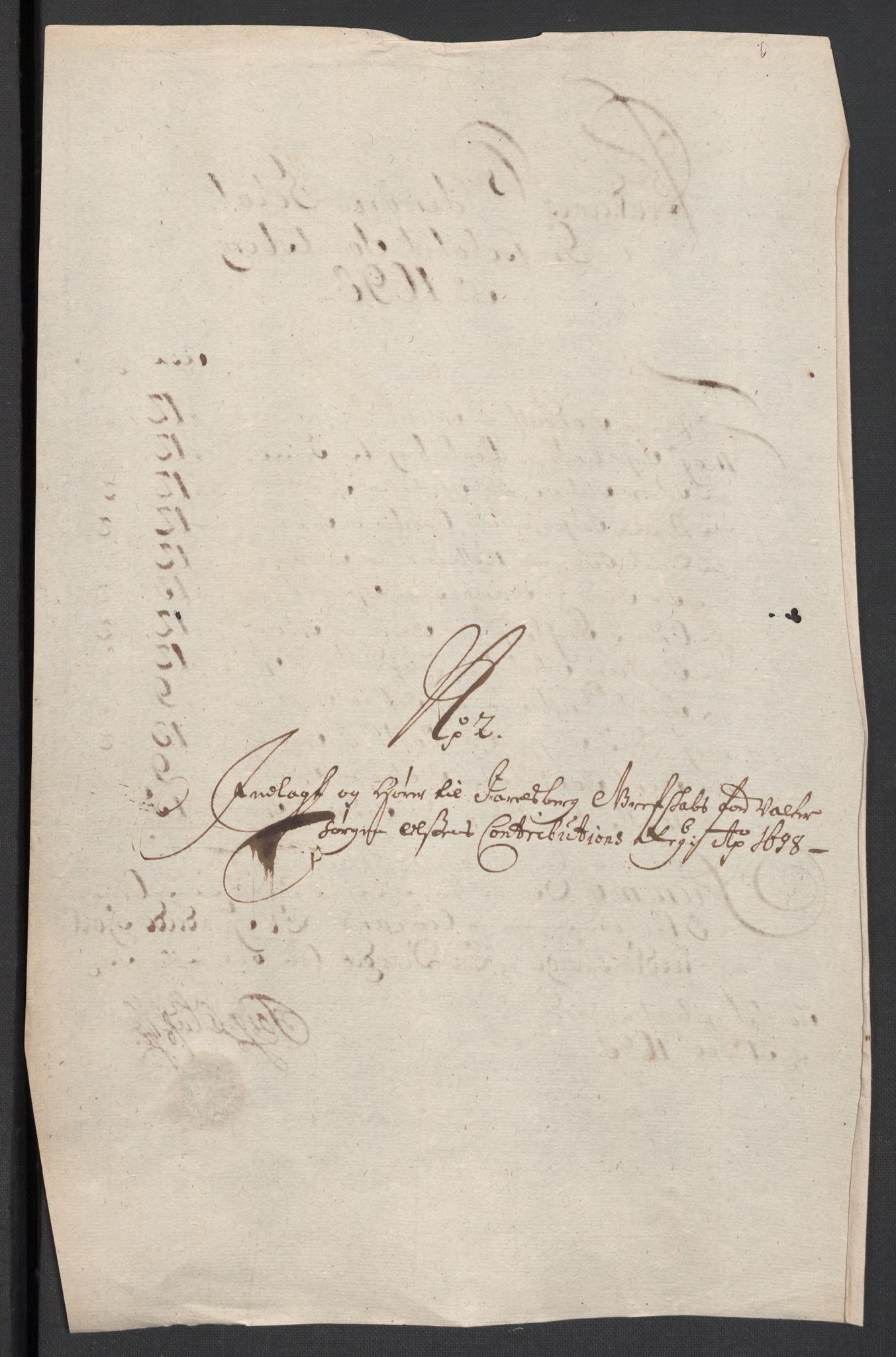 Rentekammeret inntil 1814, Reviderte regnskaper, Fogderegnskap, RA/EA-4092/R32/L1868: Fogderegnskap Jarlsberg grevskap, 1697-1699, p. 166