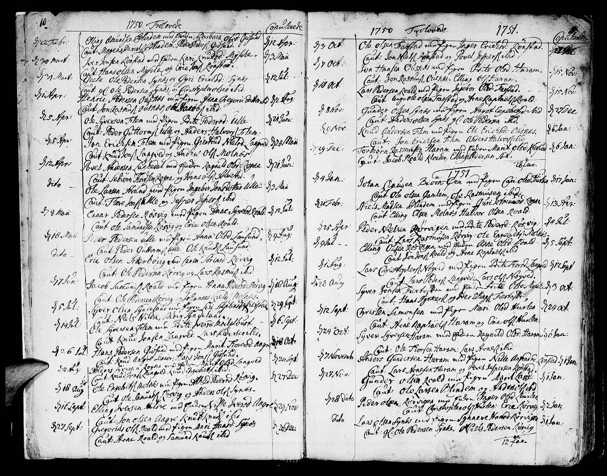 Ministerialprotokoller, klokkerbøker og fødselsregistre - Møre og Romsdal, SAT/A-1454/536/L0493: Parish register (official) no. 536A02, 1739-1802, p. 10-11