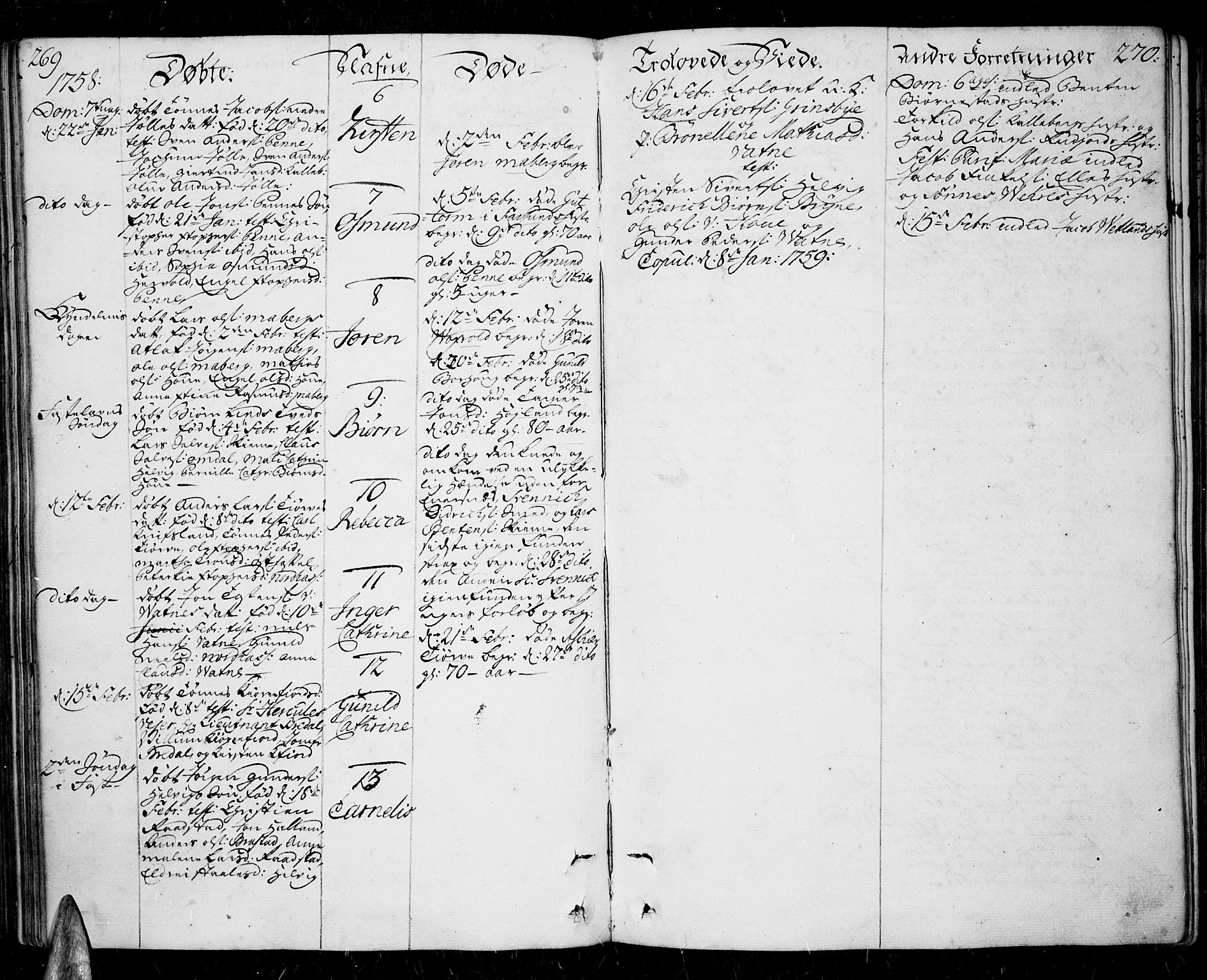 Lista sokneprestkontor, SAK/1111-0027/F/Fa/L0003: Parish register (official) no. A 3 /1, 1743-1767, p. 269-270