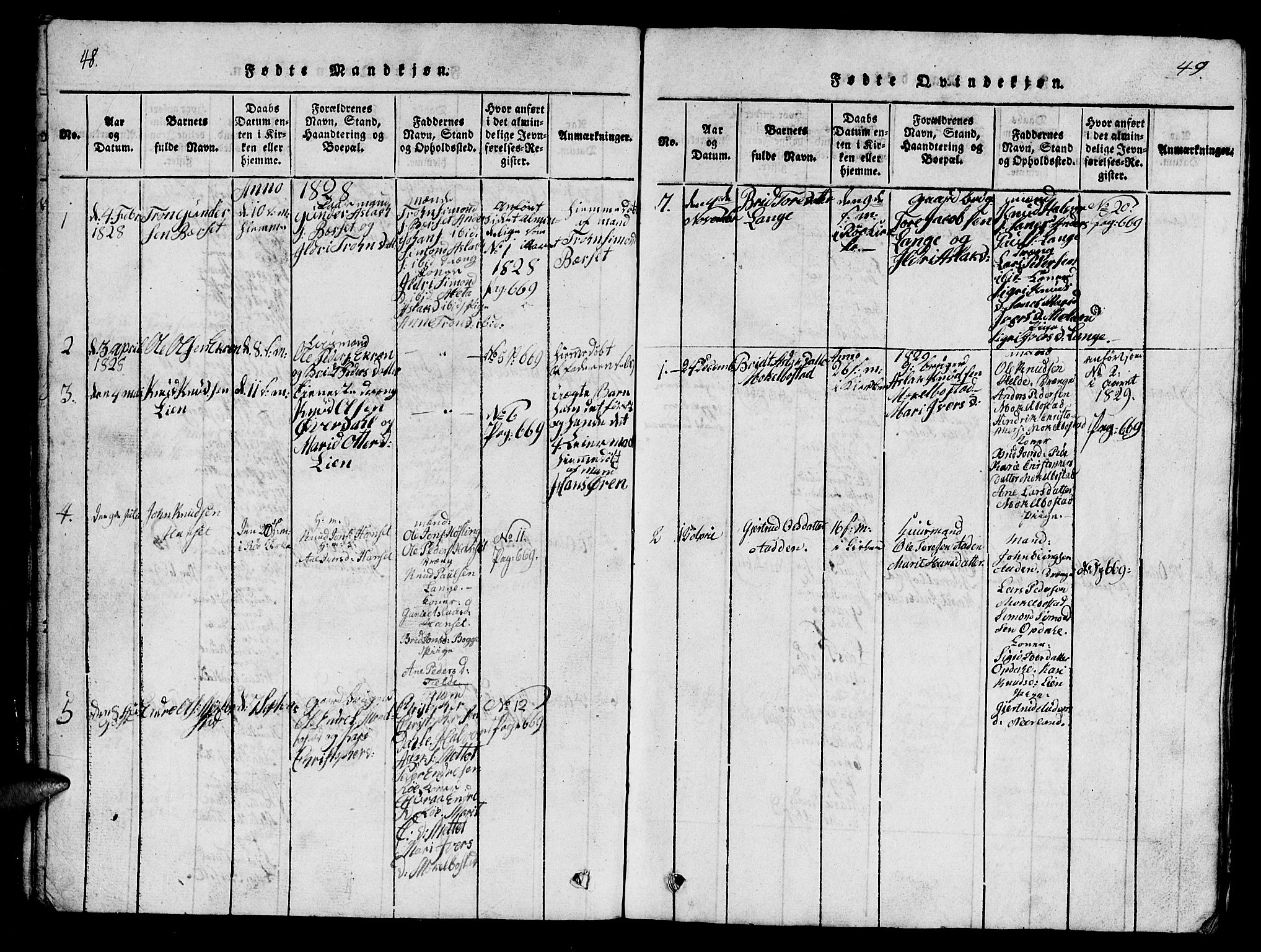 Ministerialprotokoller, klokkerbøker og fødselsregistre - Møre og Romsdal, SAT/A-1454/554/L0644: Parish register (copy) no. 554C01, 1818-1851, p. 48-49