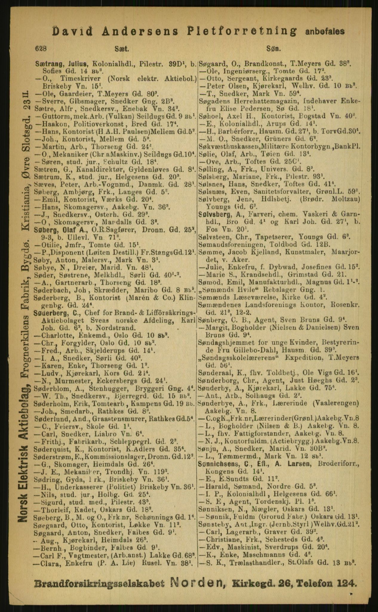 Kristiania/Oslo adressebok, PUBL/-, 1899, p. 628