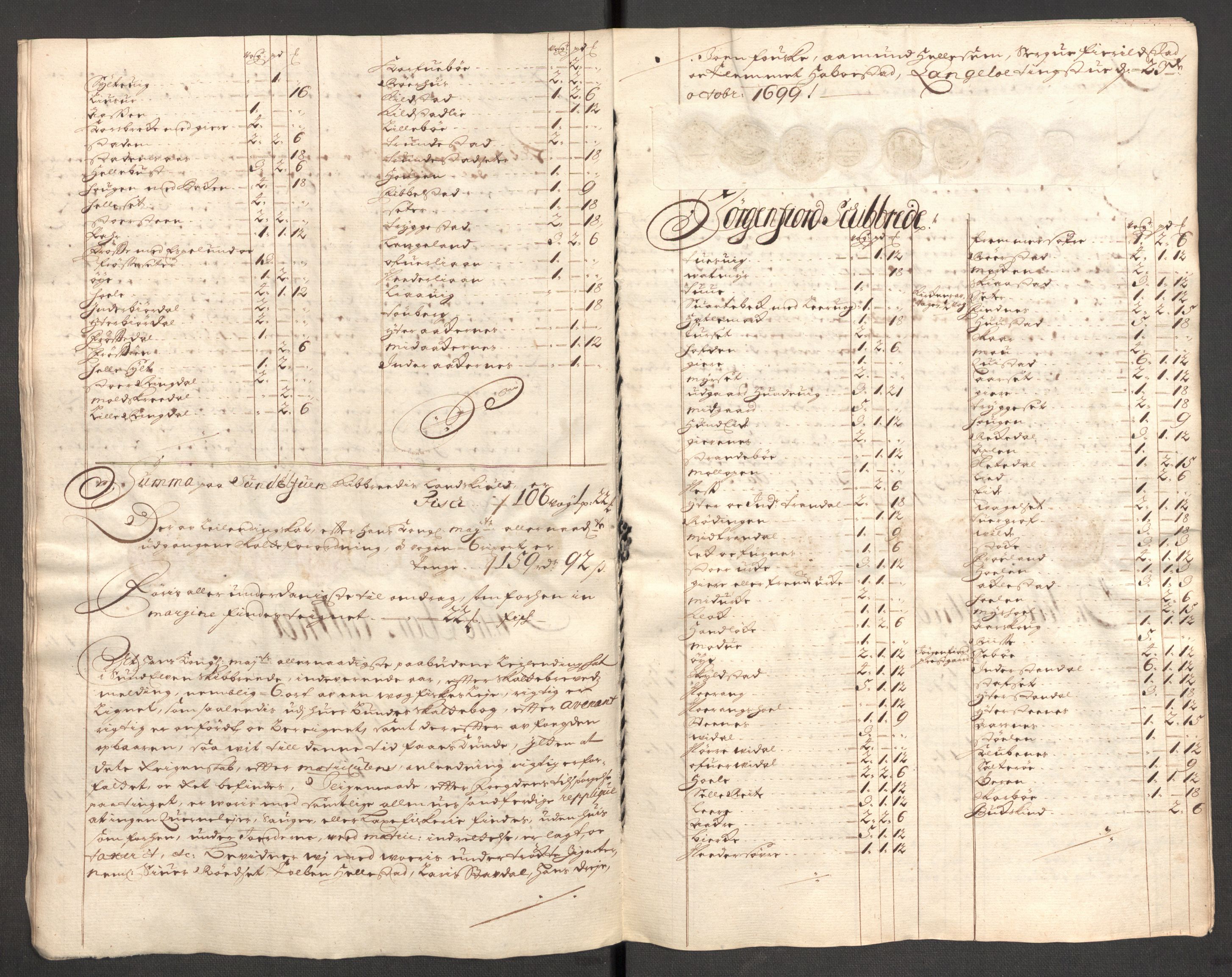 Rentekammeret inntil 1814, Reviderte regnskaper, Fogderegnskap, AV/RA-EA-4092/R54/L3557: Fogderegnskap Sunnmøre, 1699, p. 89