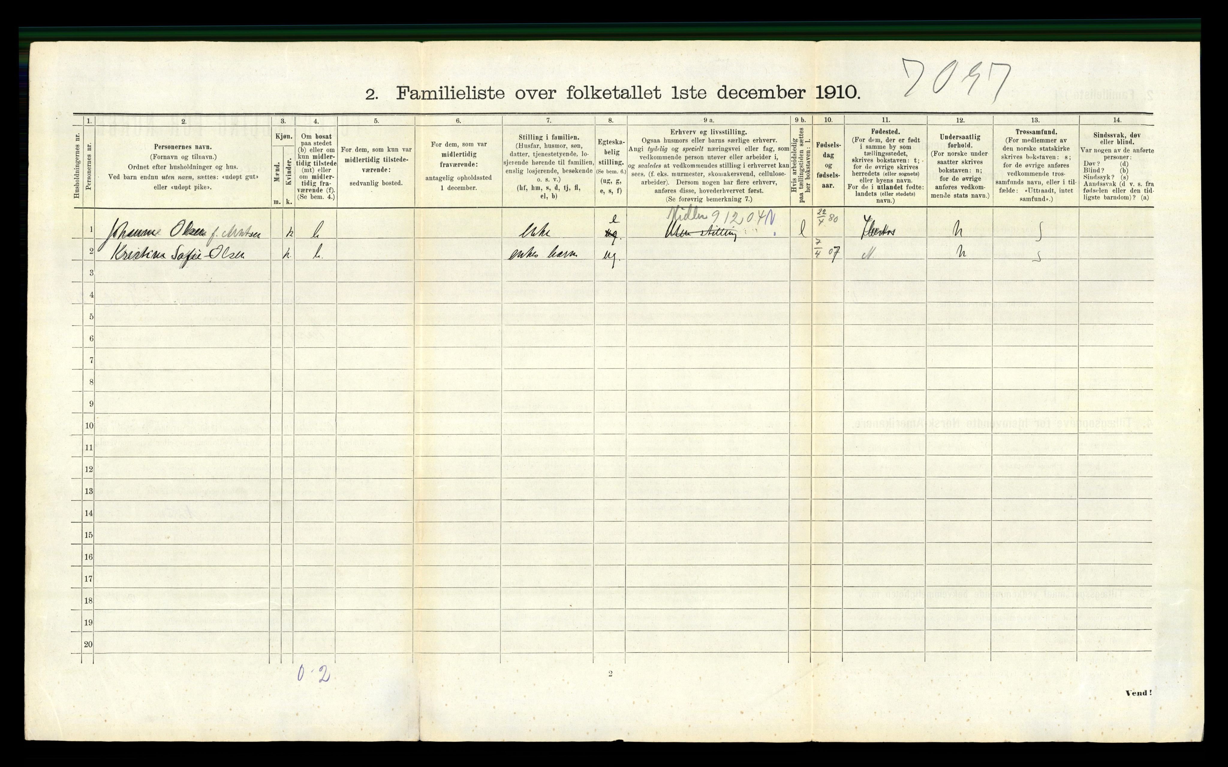 RA, 1910 census for Narvik, 1910, p. 1940