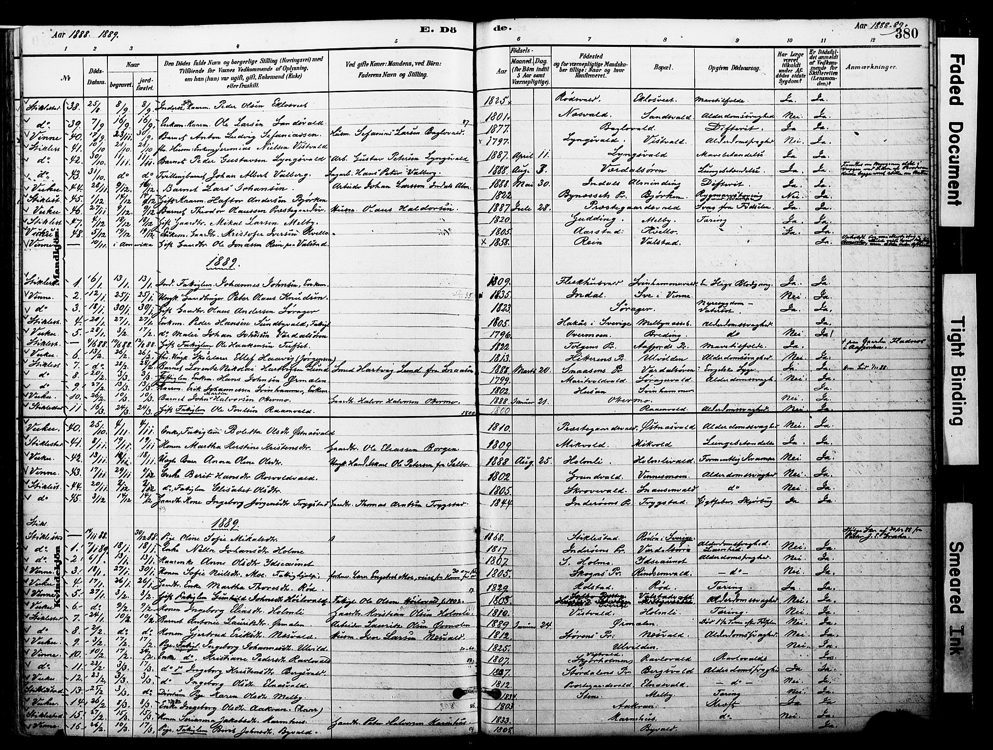 Ministerialprotokoller, klokkerbøker og fødselsregistre - Nord-Trøndelag, SAT/A-1458/723/L0244: Parish register (official) no. 723A13, 1881-1899, p. 380