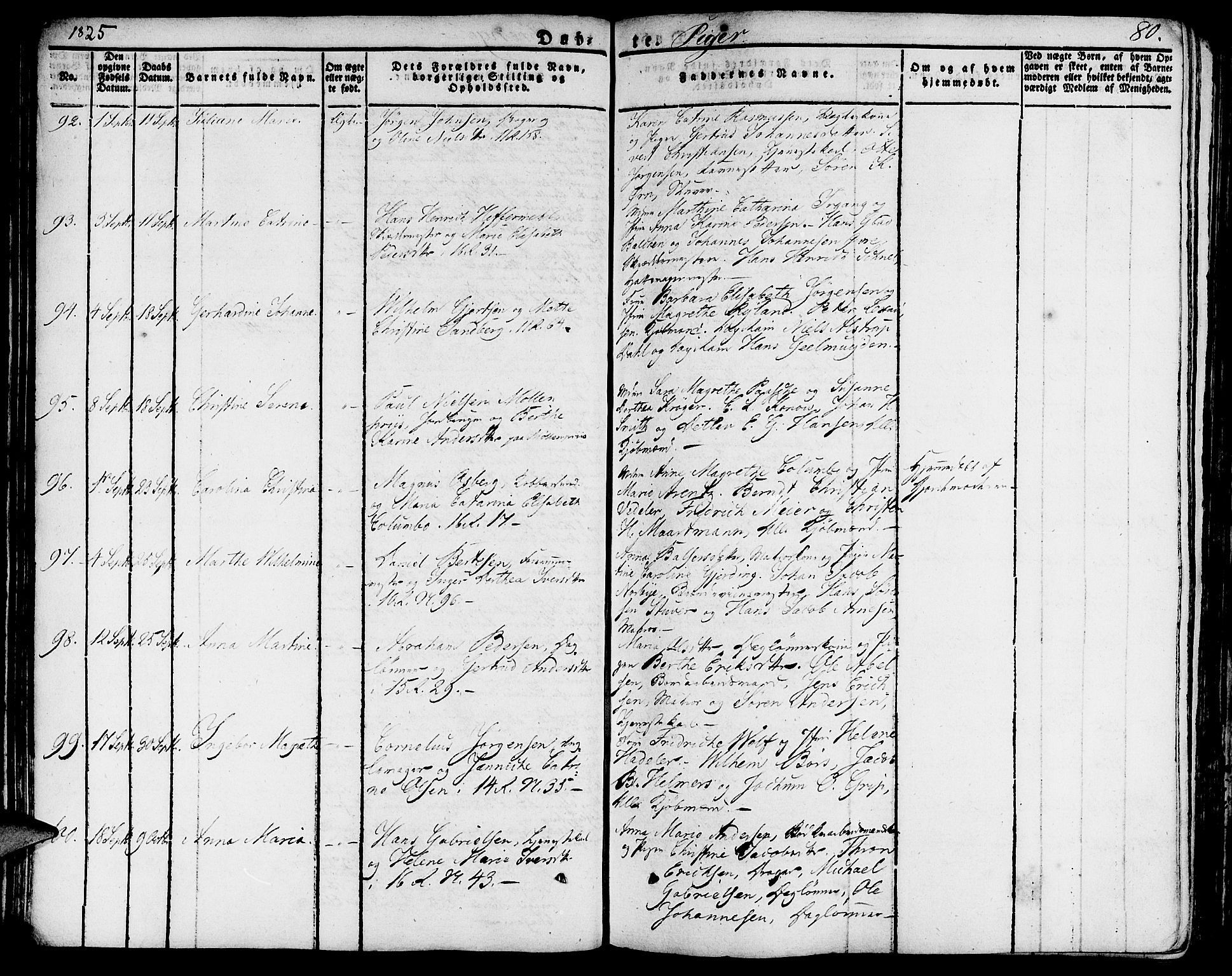 Domkirken sokneprestembete, AV/SAB-A-74801/H/Haa/L0012: Parish register (official) no. A 12, 1821-1840, p. 80