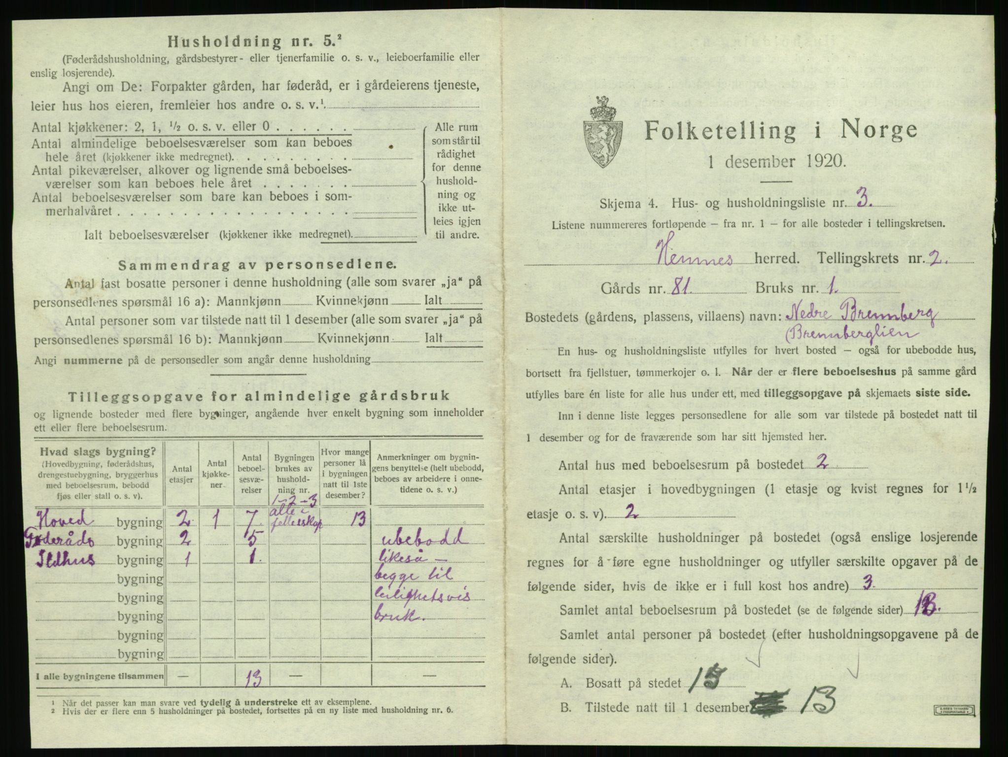 SAT, 1920 census for Hemnes, 1920, p. 514