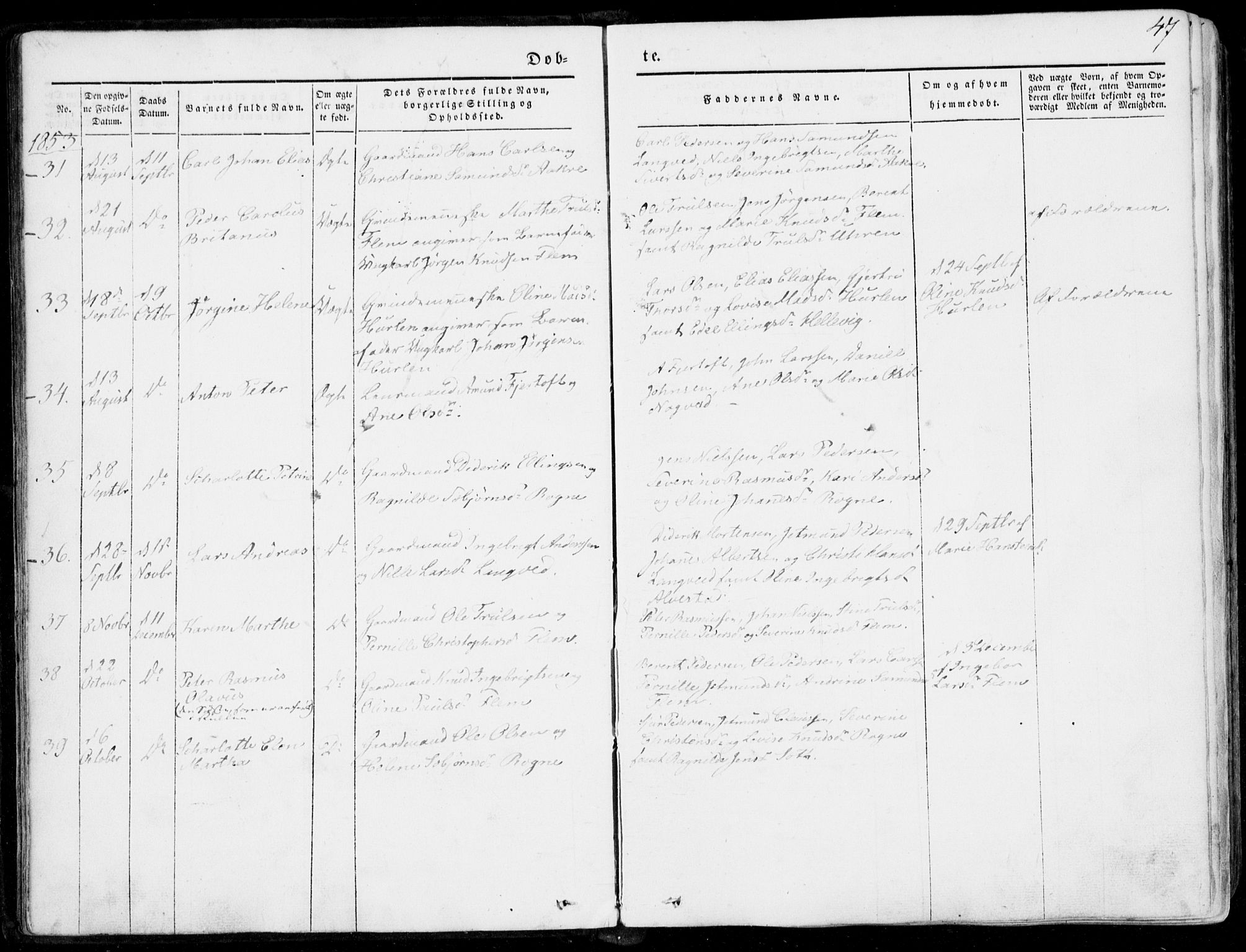 Ministerialprotokoller, klokkerbøker og fødselsregistre - Møre og Romsdal, AV/SAT-A-1454/536/L0497: Parish register (official) no. 536A06, 1845-1865, p. 47