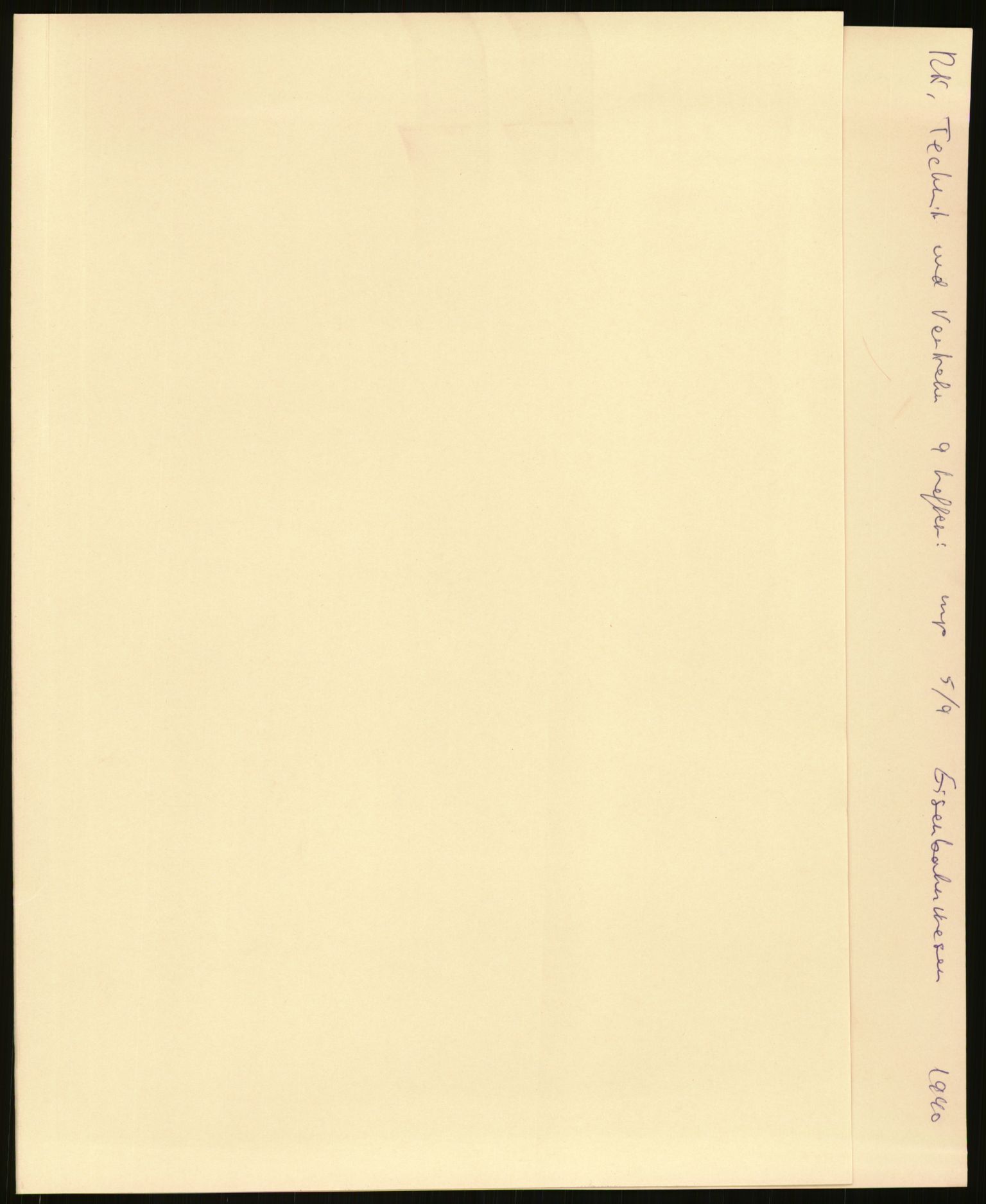 Tyske arkiver, Organisation Todt (OT), Einsatzgruppe Wiking, RA/RAFA-2188/2/H/He/0084 / Ni mapper fra en perm, mp 5/9 Eisenbahnwesen, 1940, p. 1
