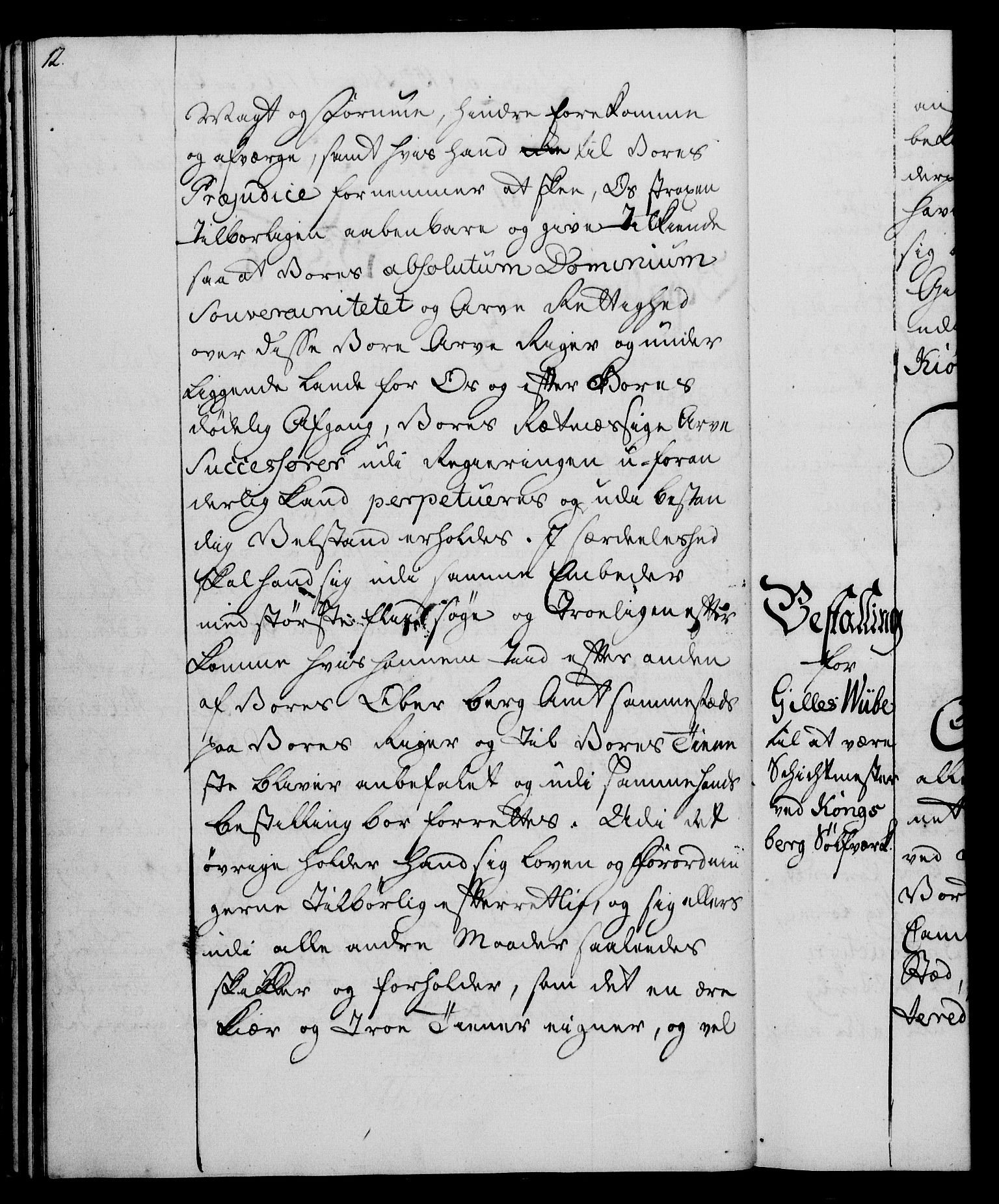 Rentekammeret, Kammerkanselliet, RA/EA-3111/G/Gg/Gge/L0004: Norsk bestallingsprotokoll med register (merket RK 53.28), 1762-1771, p. 12