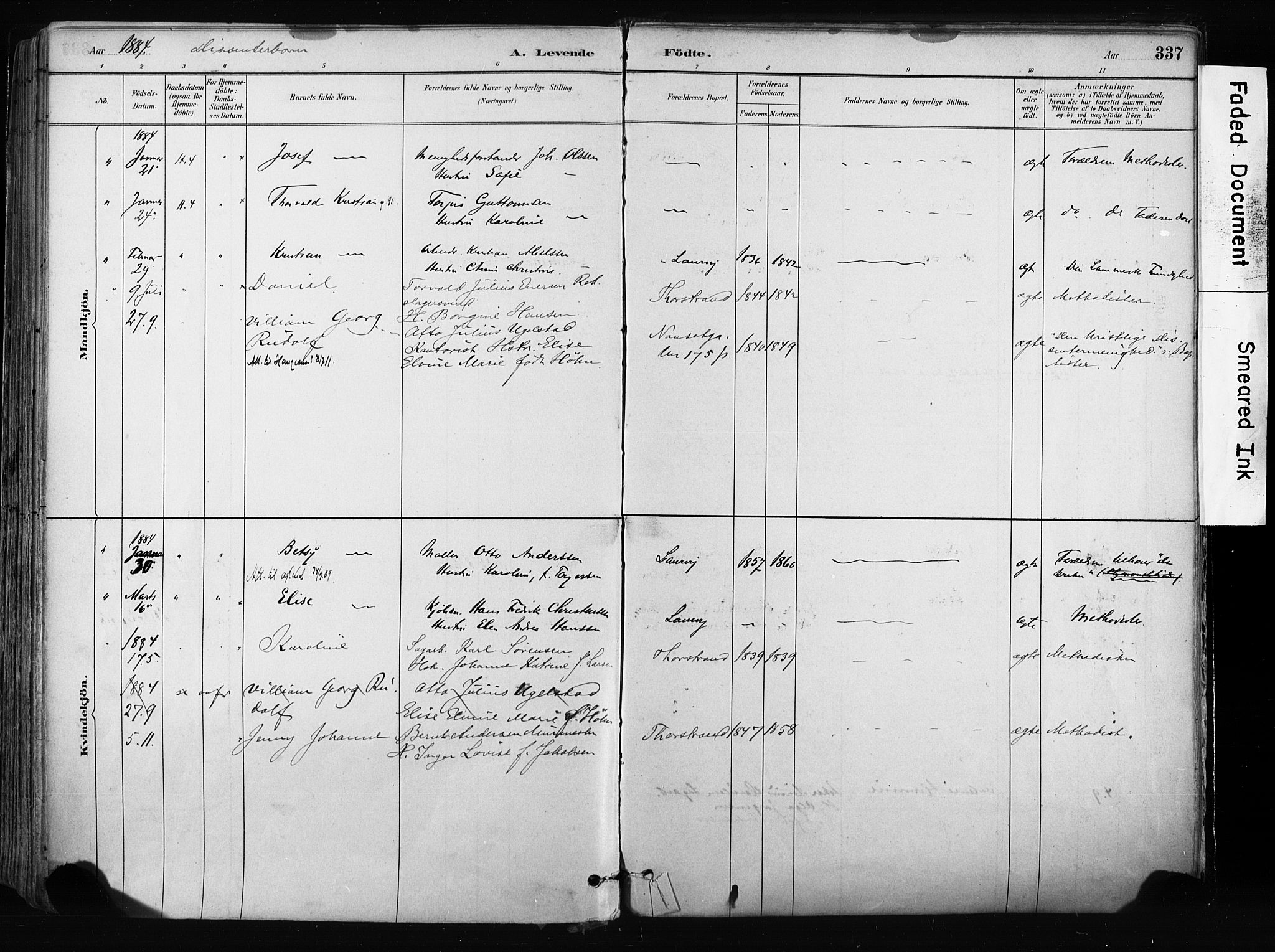 Larvik kirkebøker, SAKO/A-352/F/Fa/L0009: Parish register (official) no. I 9, 1884-1904, p. 337