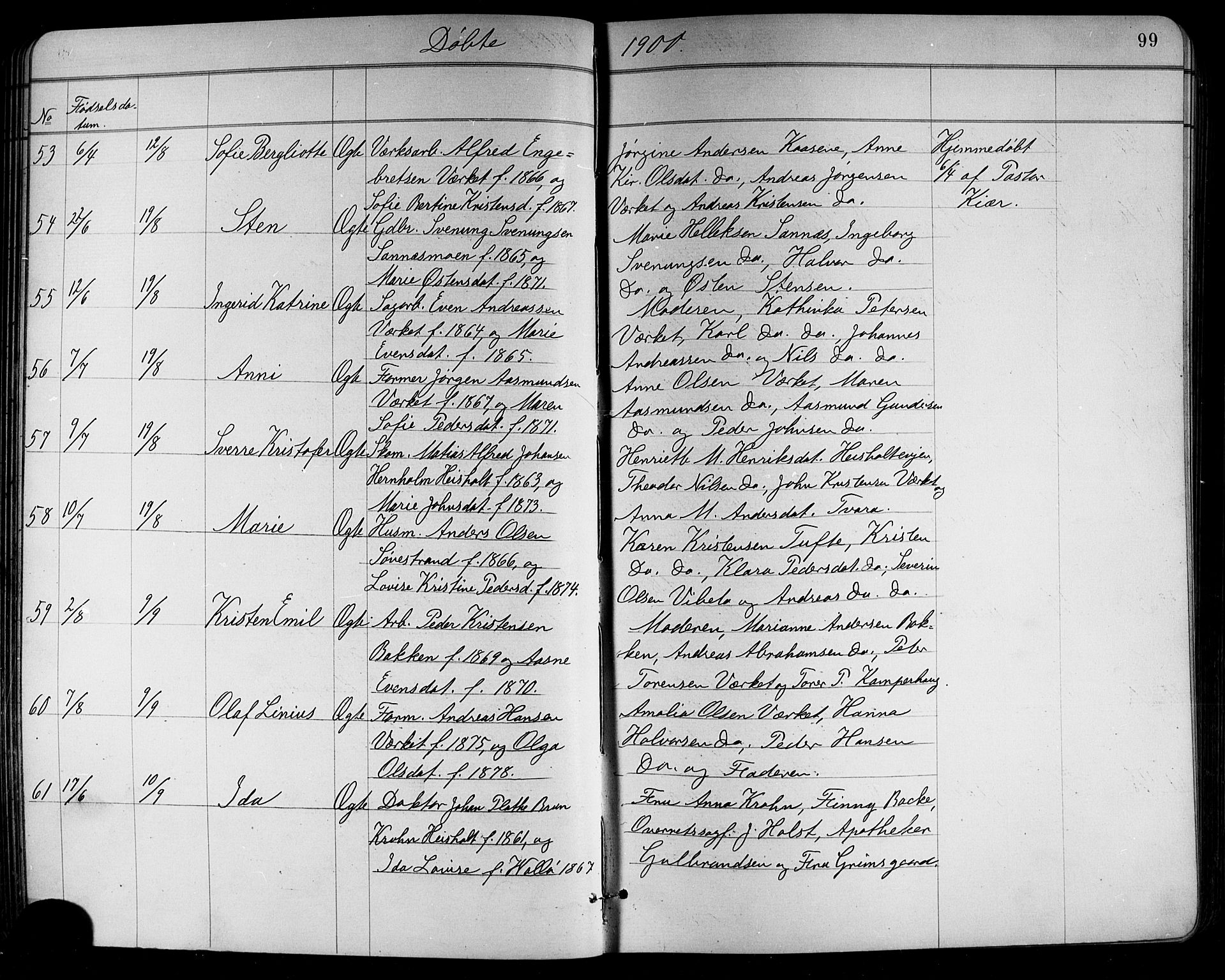 Holla kirkebøker, AV/SAKO-A-272/G/Ga/L0005: Parish register (copy) no. I 5, 1891-1917, p. 99