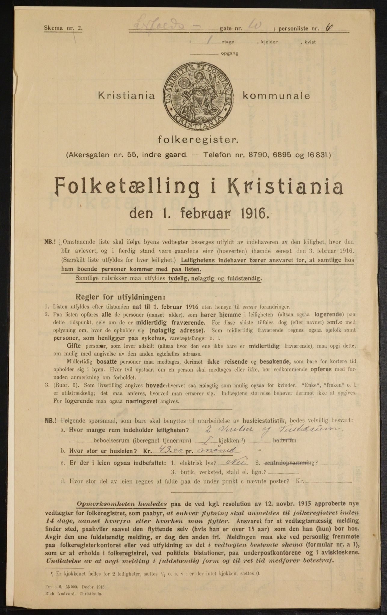 OBA, Municipal Census 1916 for Kristiania, 1916, p. 58728