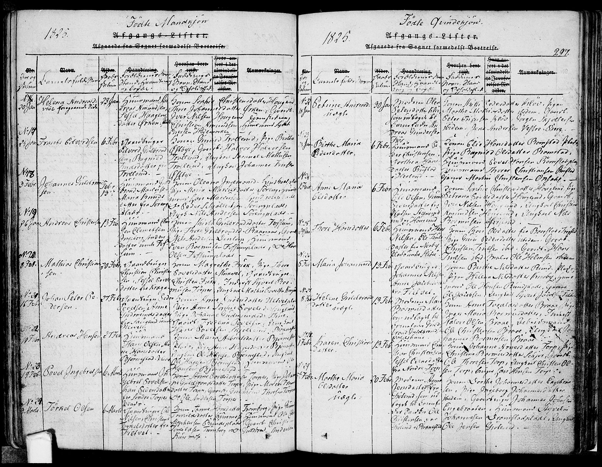Eidsberg prestekontor Kirkebøker, AV/SAO-A-10905/F/Fa/L0007: Parish register (official) no. I 7, 1814-1832, p. 297