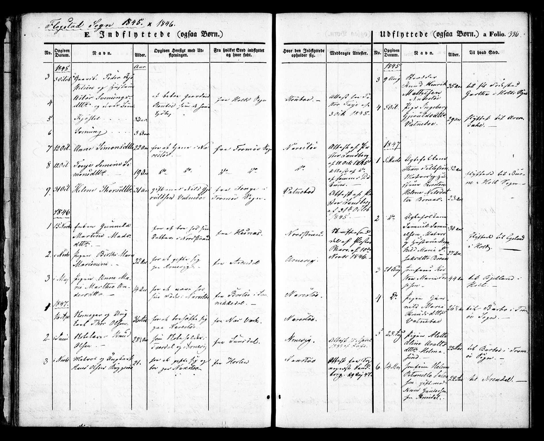 Dypvåg sokneprestkontor, AV/SAK-1111-0007/F/Fa/Faa/L0005: Parish register (official) no. A 5, 1841-1854, p. 336