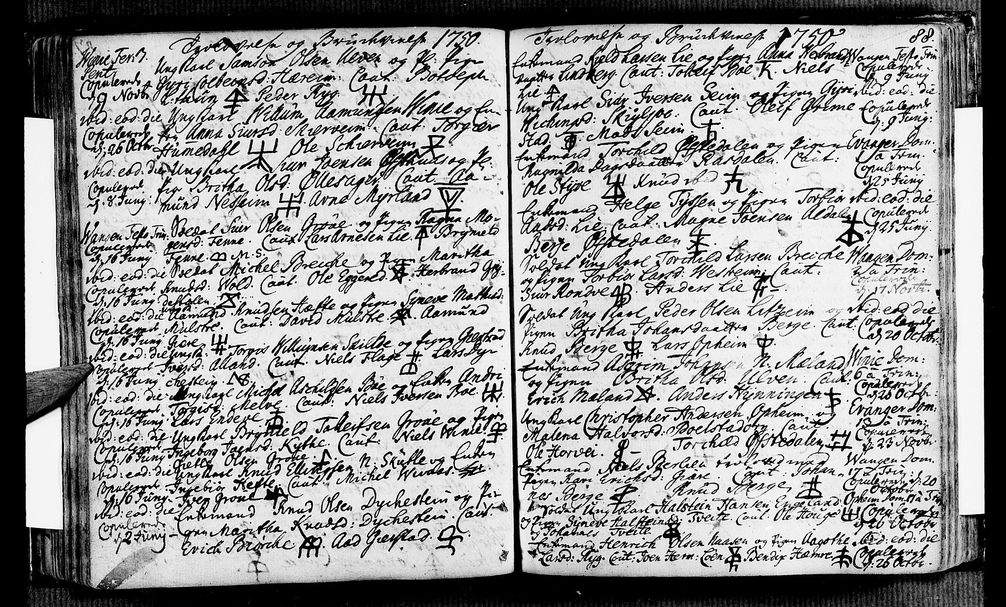 Voss sokneprestembete, AV/SAB-A-79001/H/Haa: Parish register (official) no. A 7, 1731-1773, p. 88