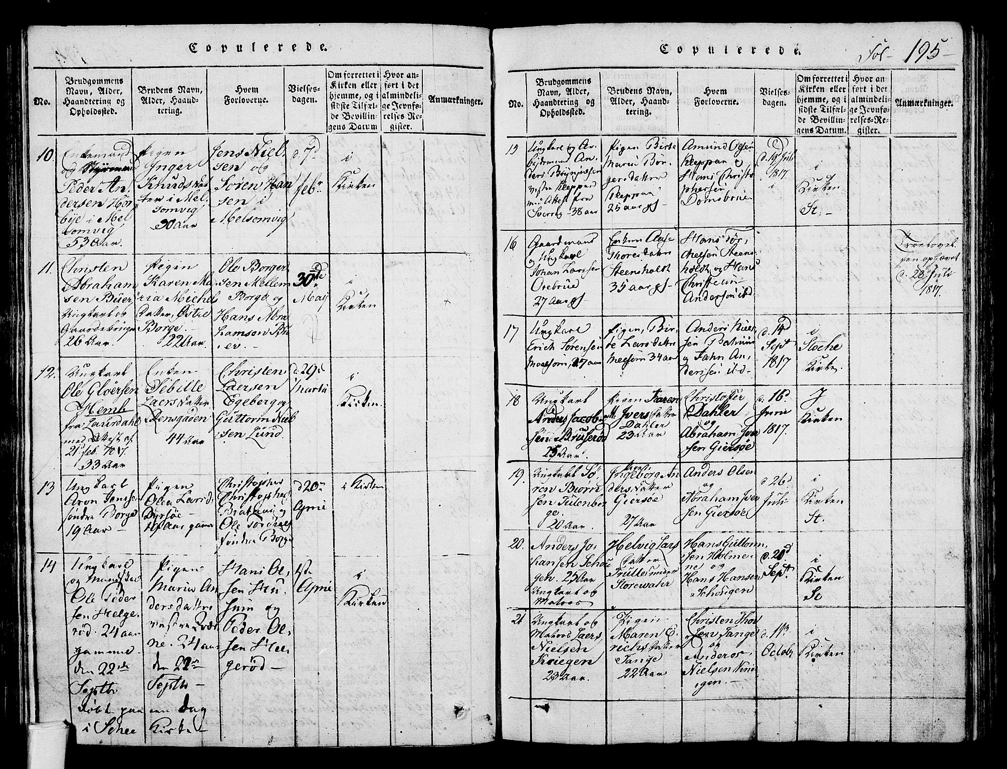 Stokke kirkebøker, SAKO/A-320/F/Fa/L0005: Parish register (official) no. I 5, 1815-1826, p. 195