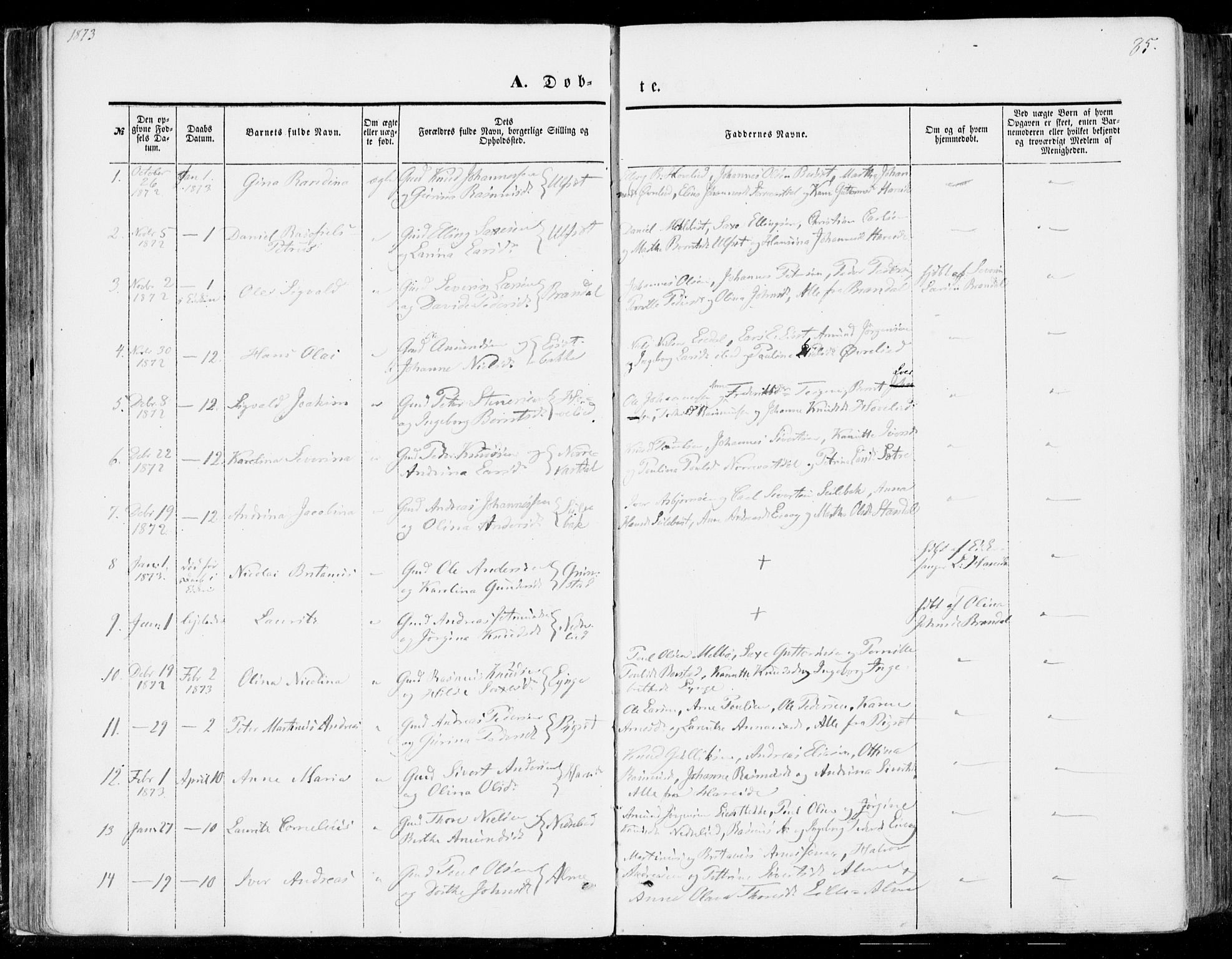 Ministerialprotokoller, klokkerbøker og fødselsregistre - Møre og Romsdal, SAT/A-1454/510/L0121: Parish register (official) no. 510A01, 1848-1877, p. 85