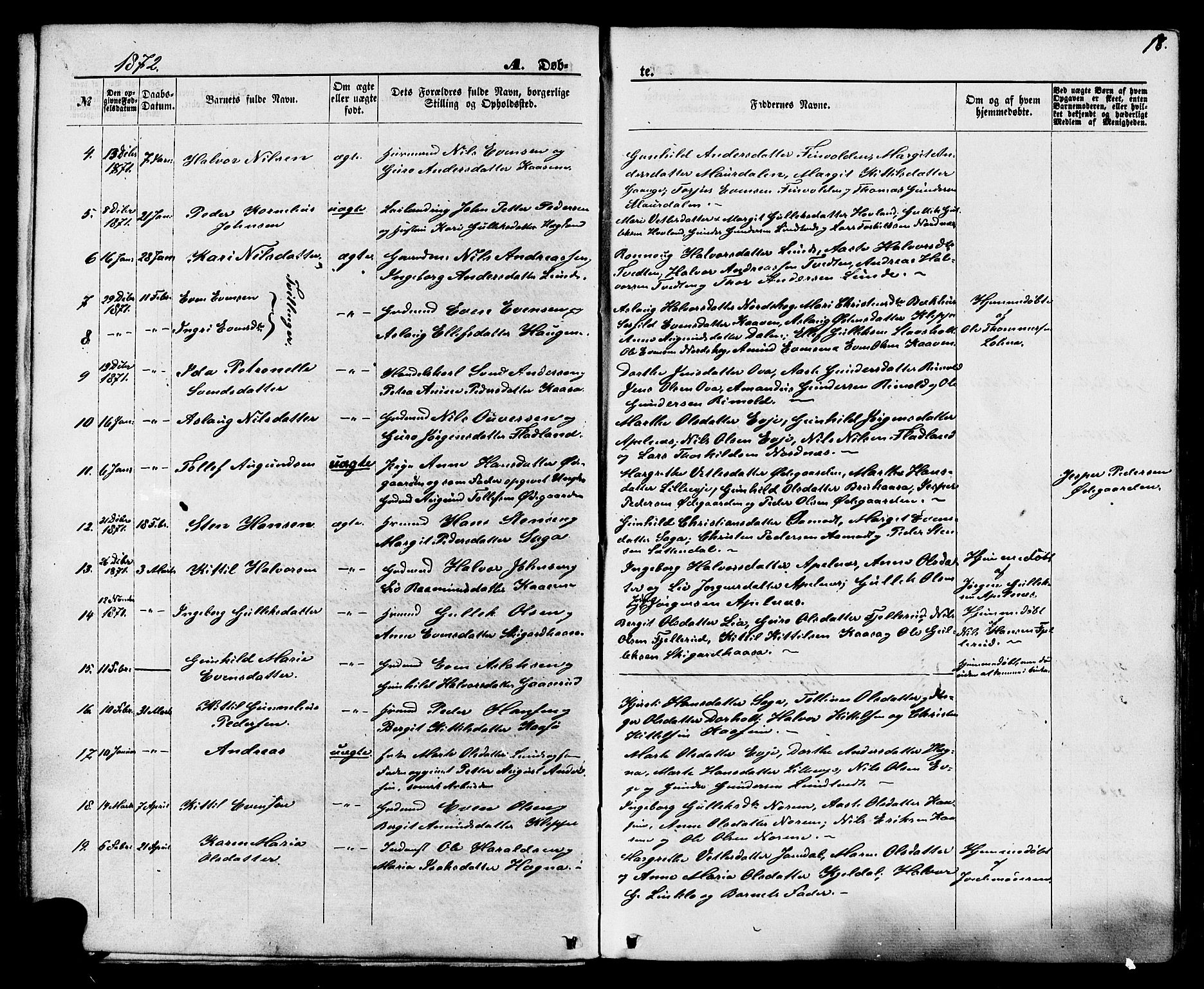 Lunde kirkebøker, SAKO/A-282/F/Fa/L0001: Parish register (official) no. I 1, 1866-1883, p. 18