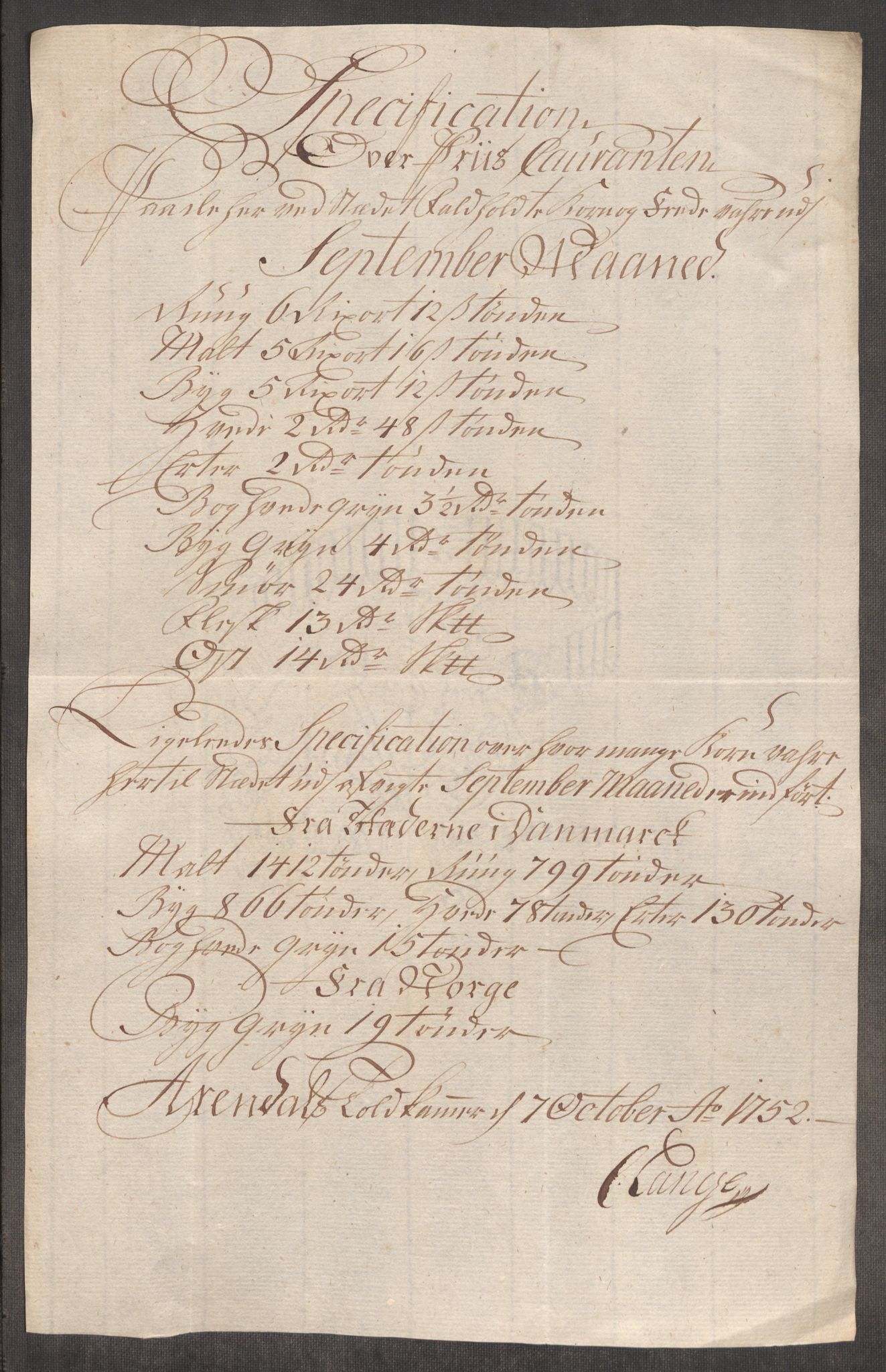 Rentekammeret inntil 1814, Realistisk ordnet avdeling, AV/RA-EA-4070/Oe/L0004: [Ø1]: Priskuranter, 1749-1752, p. 971