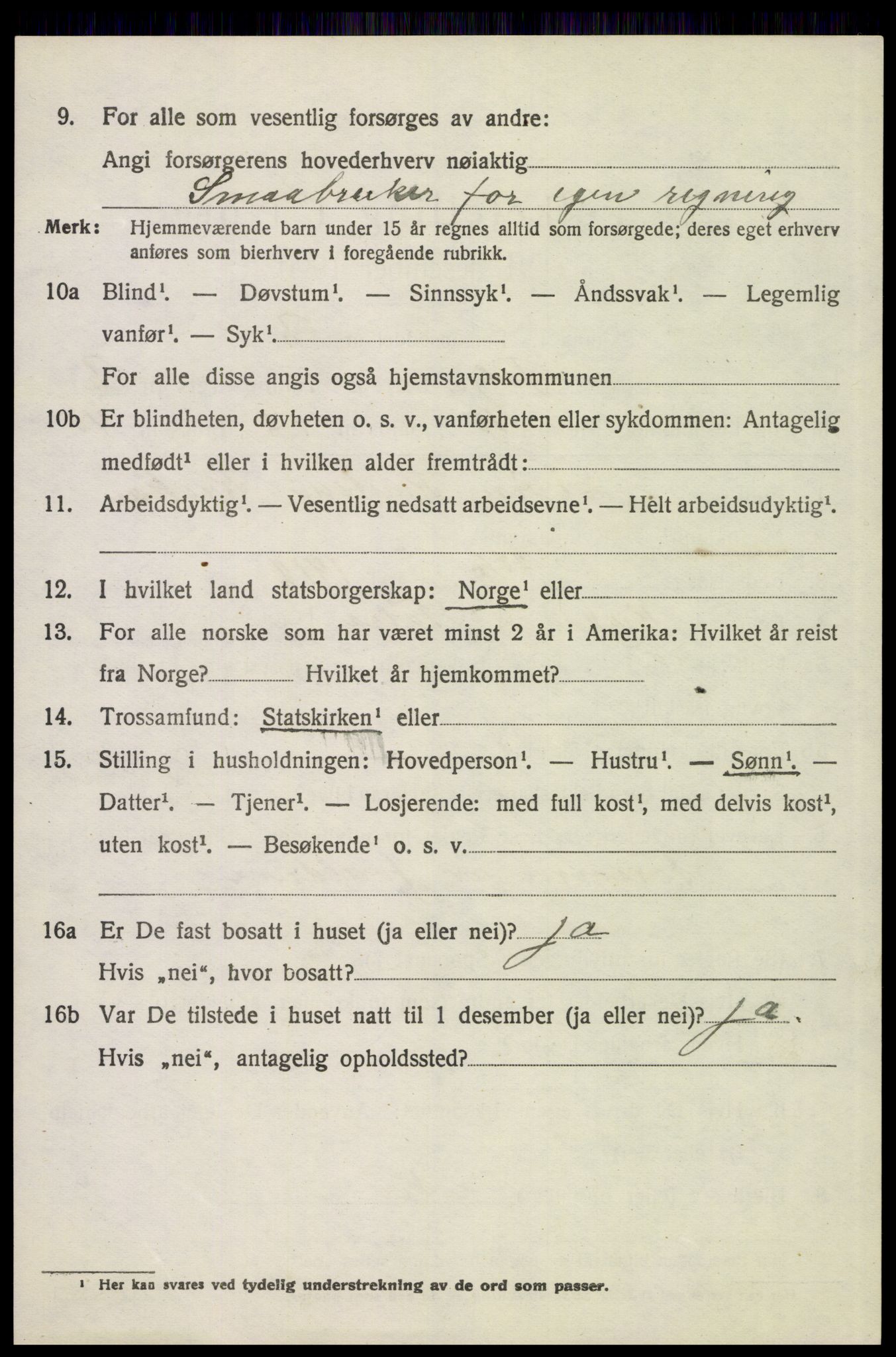 SAH, 1920 census for Tolga, 1920, p. 2372