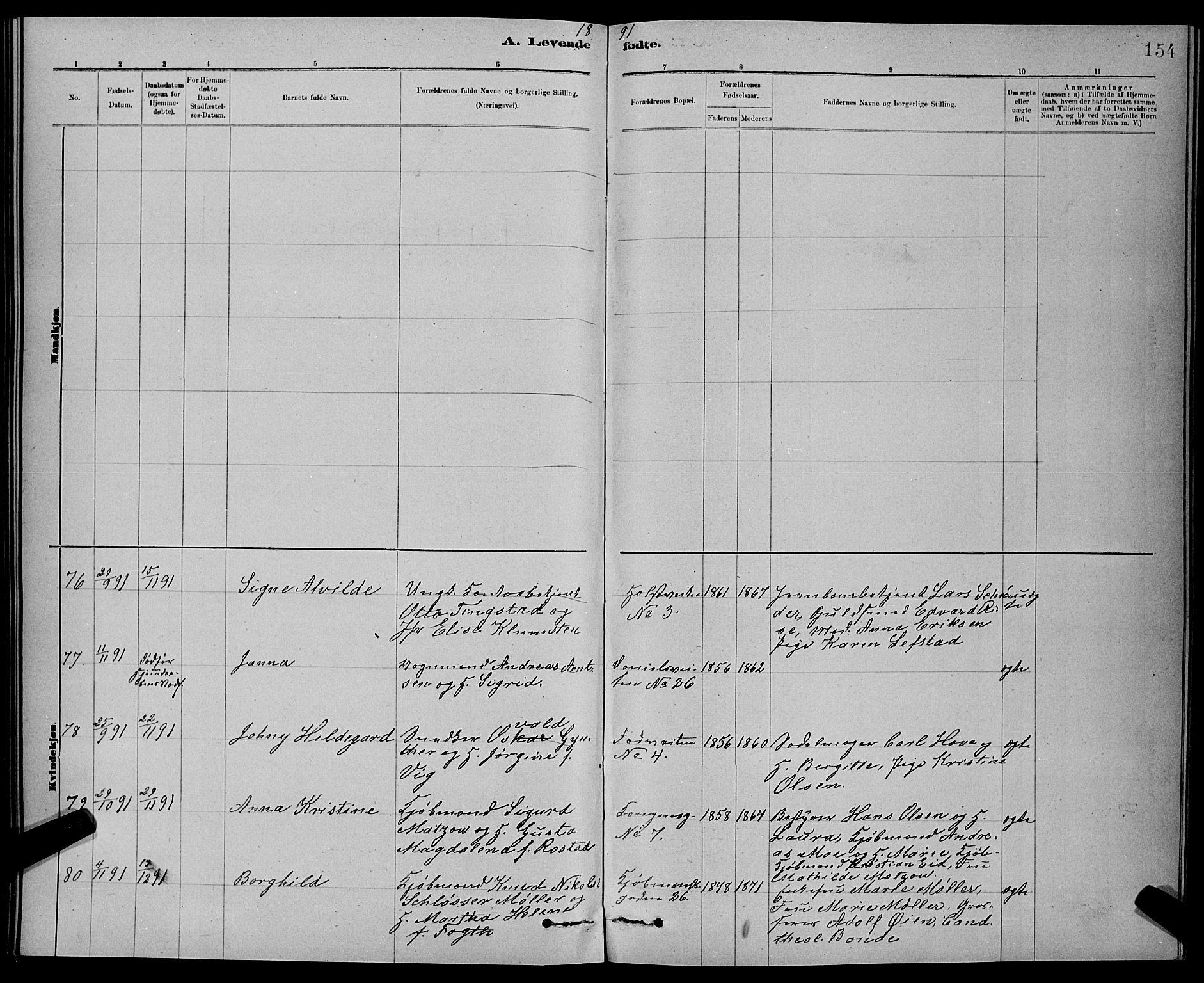 Ministerialprotokoller, klokkerbøker og fødselsregistre - Sør-Trøndelag, AV/SAT-A-1456/601/L0092: Parish register (copy) no. 601C10, 1884-1897, p. 154