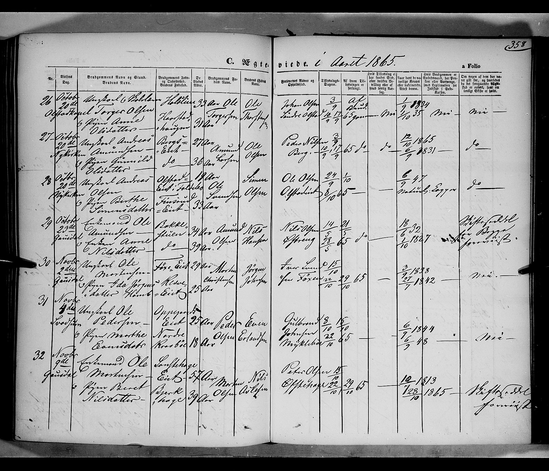 Gausdal prestekontor, AV/SAH-PREST-090/H/Ha/Haa/L0009: Parish register (official) no. 9, 1862-1873, p. 358