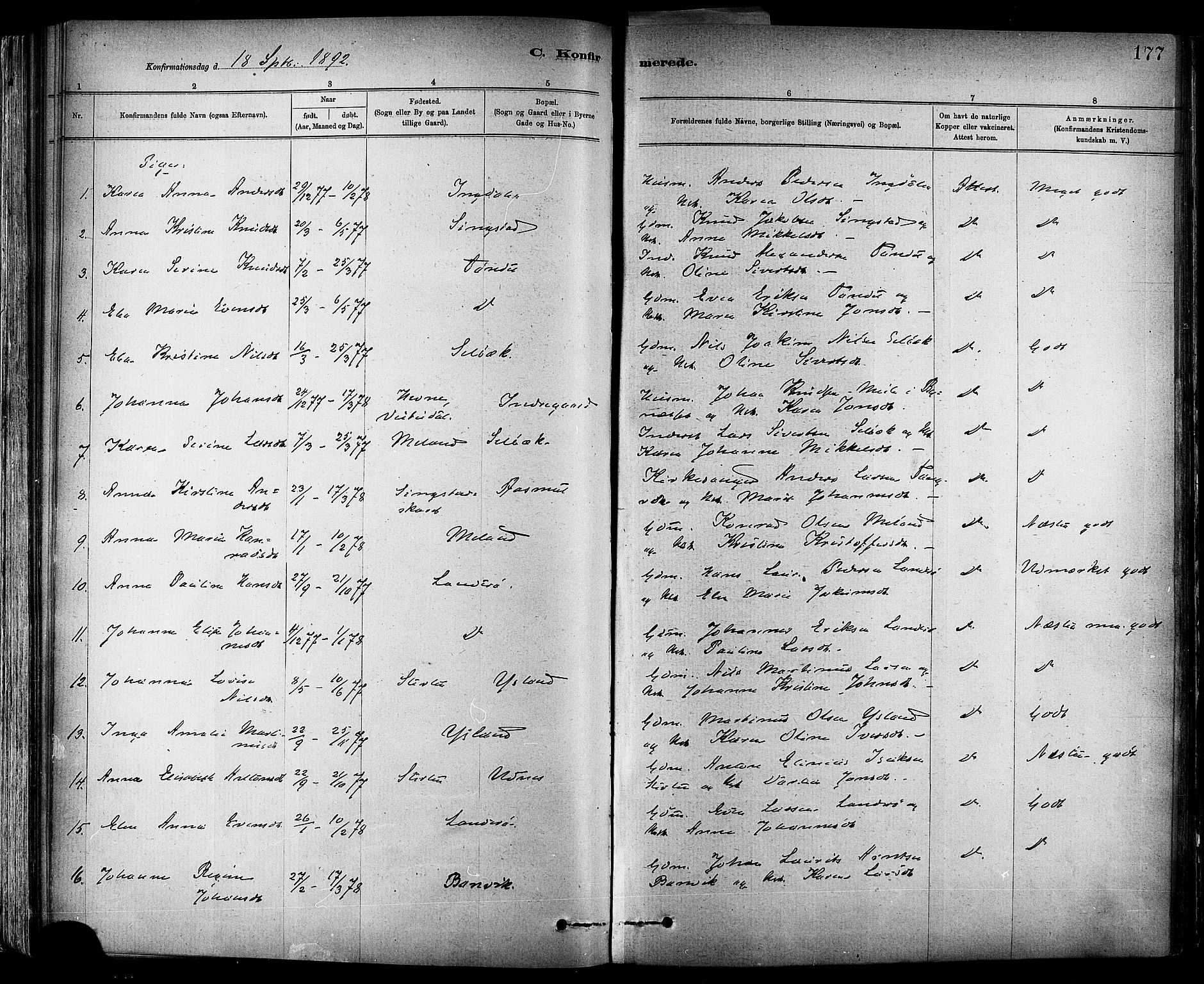 Ministerialprotokoller, klokkerbøker og fødselsregistre - Sør-Trøndelag, AV/SAT-A-1456/647/L0634: Parish register (official) no. 647A01, 1885-1896, p. 177