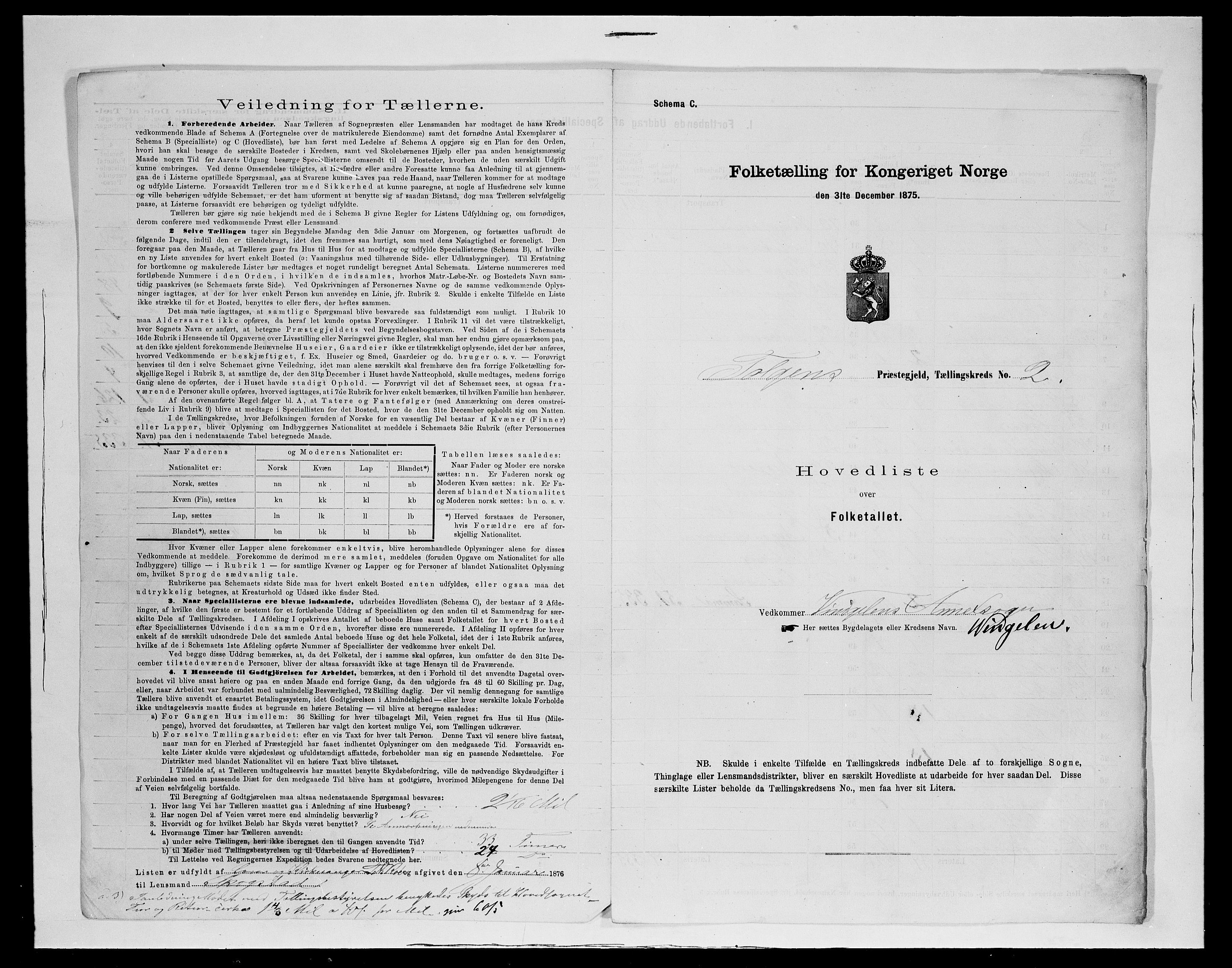 SAH, 1875 census for 0436P Tolga, 1875, p. 111