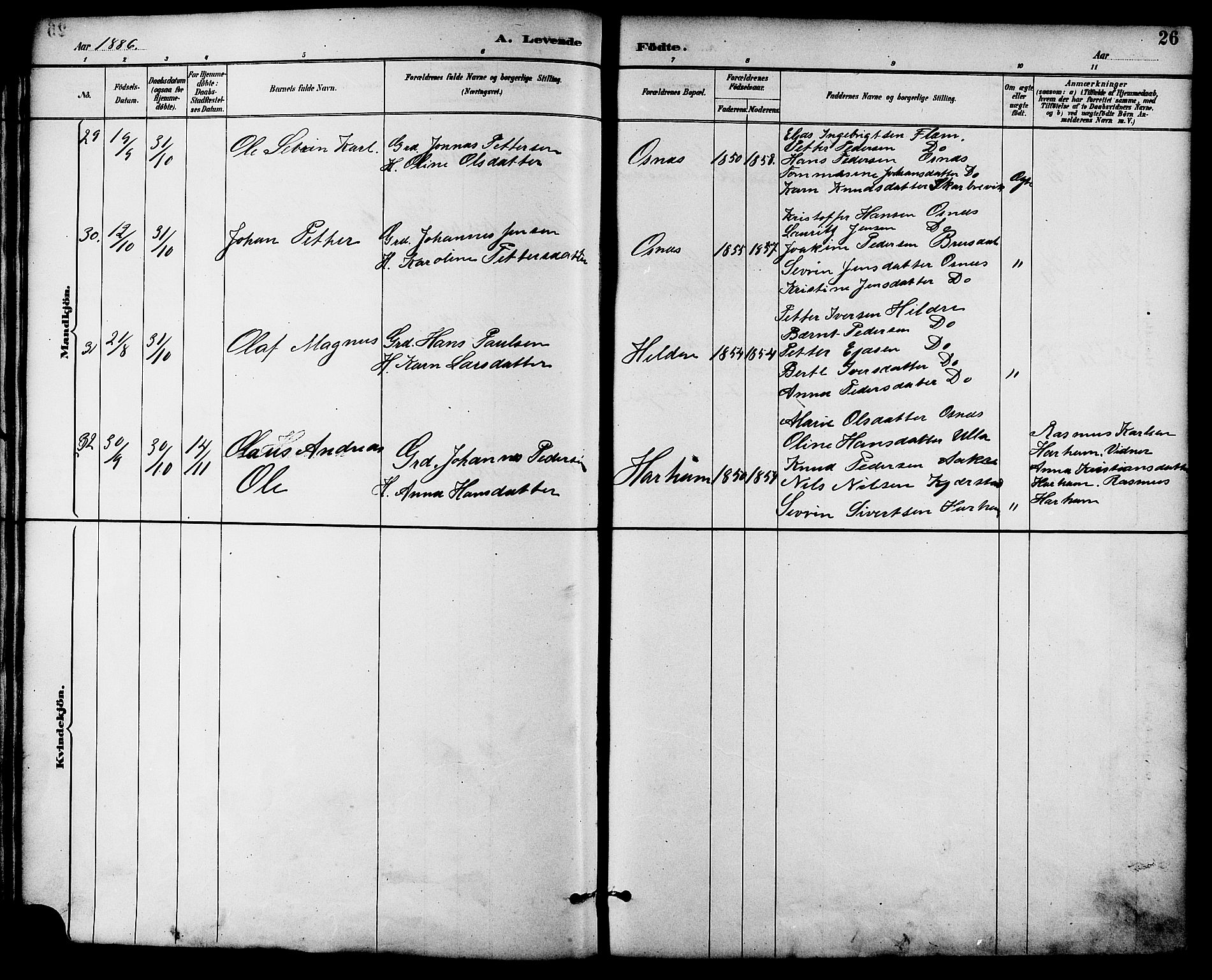 Ministerialprotokoller, klokkerbøker og fødselsregistre - Møre og Romsdal, AV/SAT-A-1454/536/L0501: Parish register (official) no. 536A10, 1884-1896, p. 26