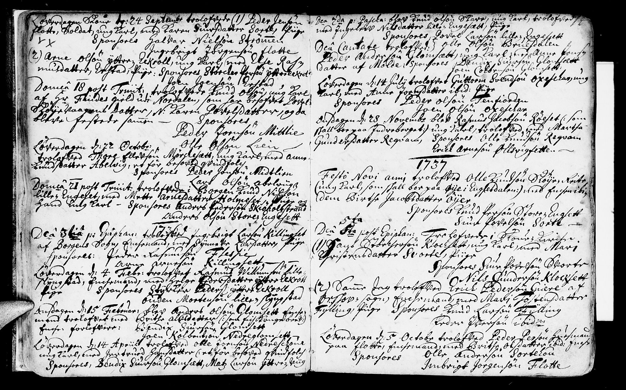 Ministerialprotokoller, klokkerbøker og fødselsregistre - Møre og Romsdal, SAT/A-1454/524/L0349: Parish register (official) no. 524A01, 1698-1779, p. 14