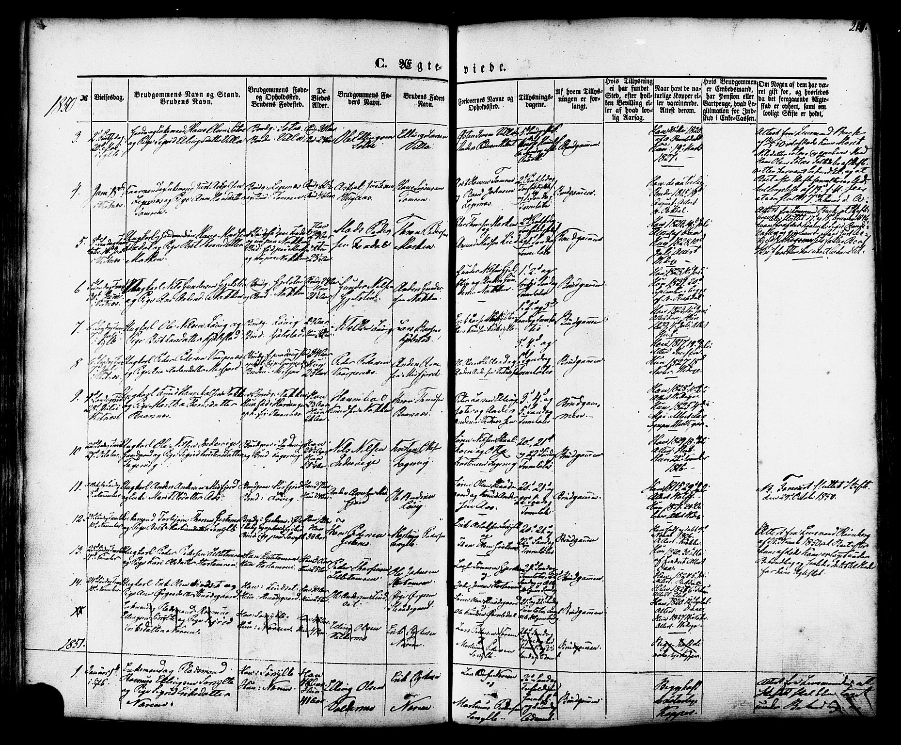 Ministerialprotokoller, klokkerbøker og fødselsregistre - Møre og Romsdal, SAT/A-1454/539/L0529: Parish register (official) no. 539A02, 1848-1872, p. 217