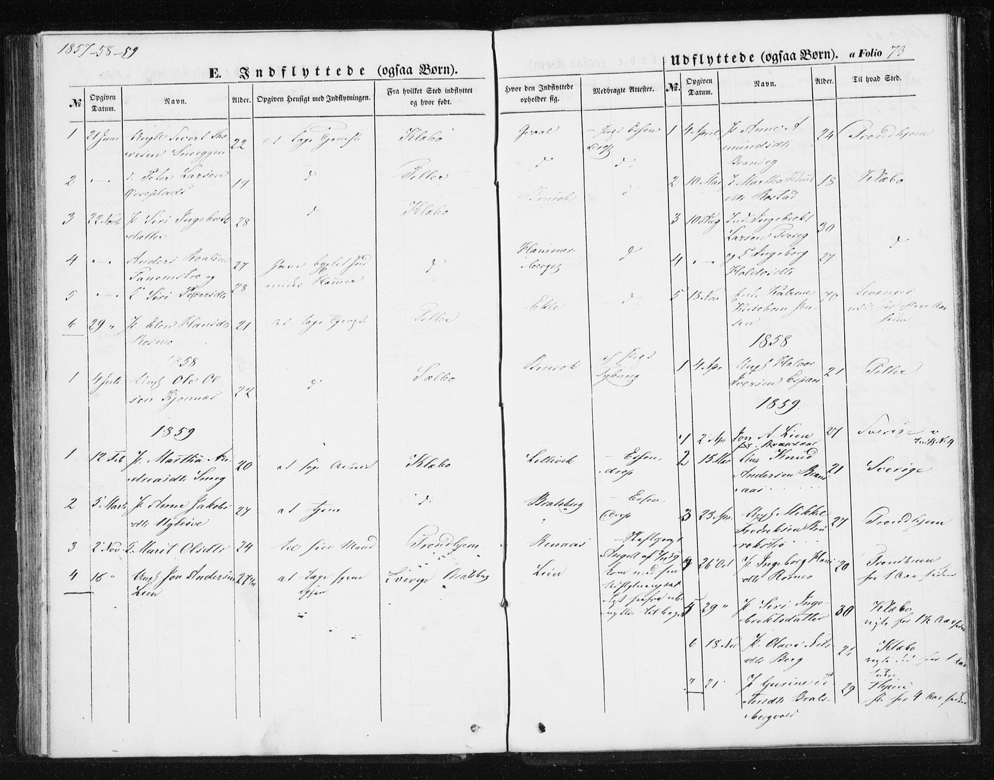 Ministerialprotokoller, klokkerbøker og fødselsregistre - Sør-Trøndelag, SAT/A-1456/608/L0332: Parish register (official) no. 608A01, 1848-1861, p. 73
