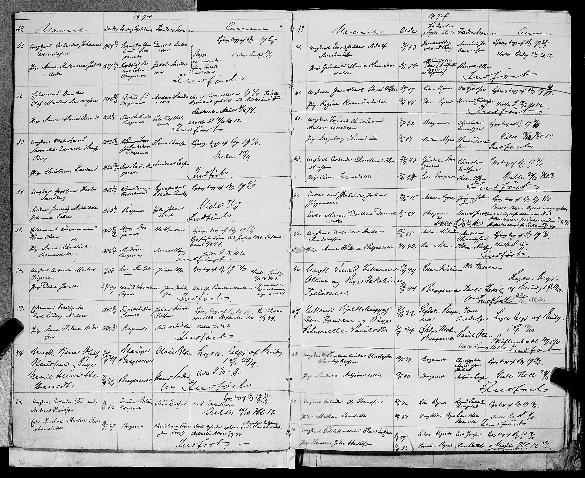 Bragernes kirkebøker, SAKO/A-6/H/Ha/L0007: Banns register no. 7, 1873-1886