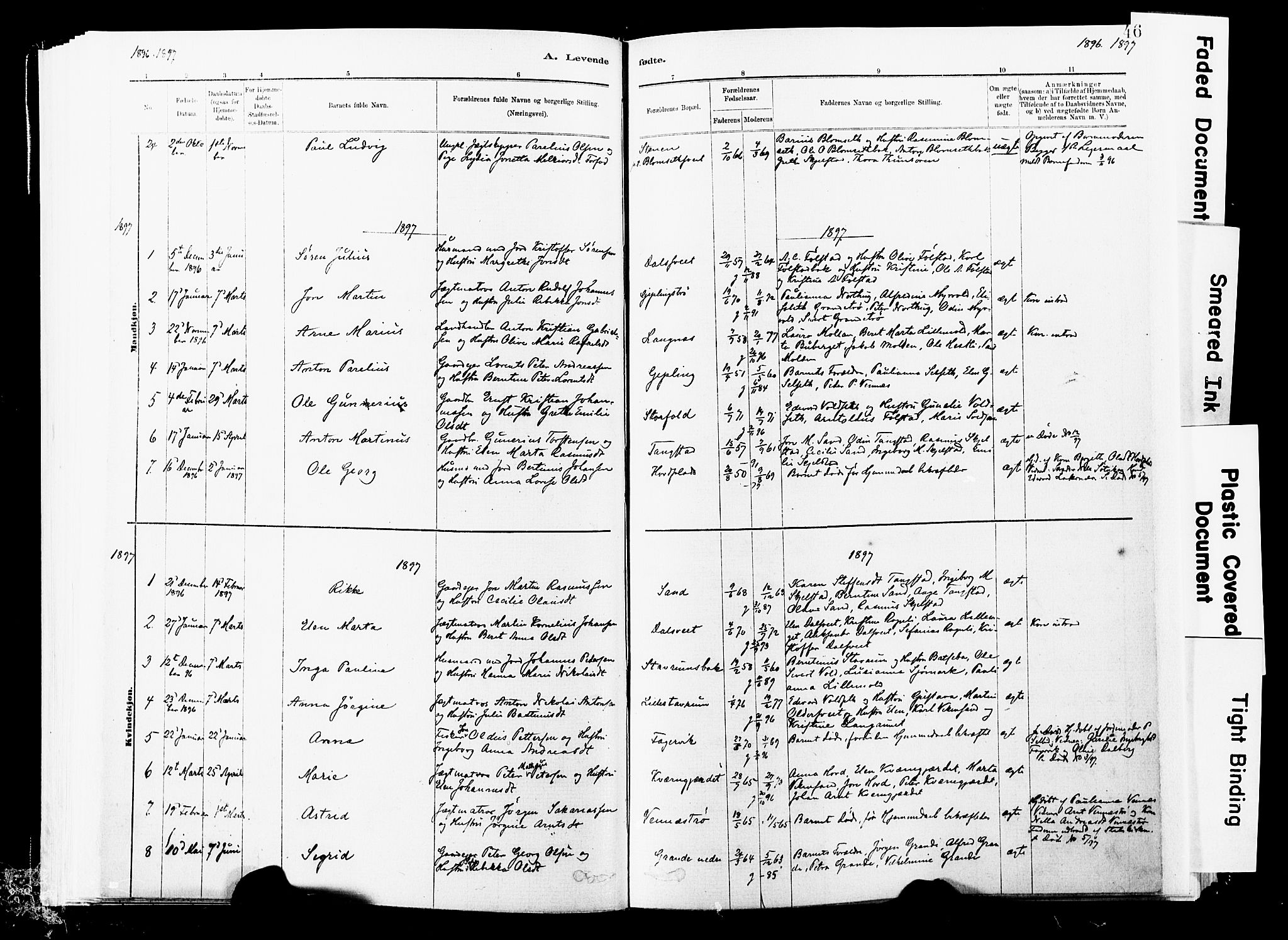 Ministerialprotokoller, klokkerbøker og fødselsregistre - Nord-Trøndelag, SAT/A-1458/744/L0420: Parish register (official) no. 744A04, 1882-1904, p. 46