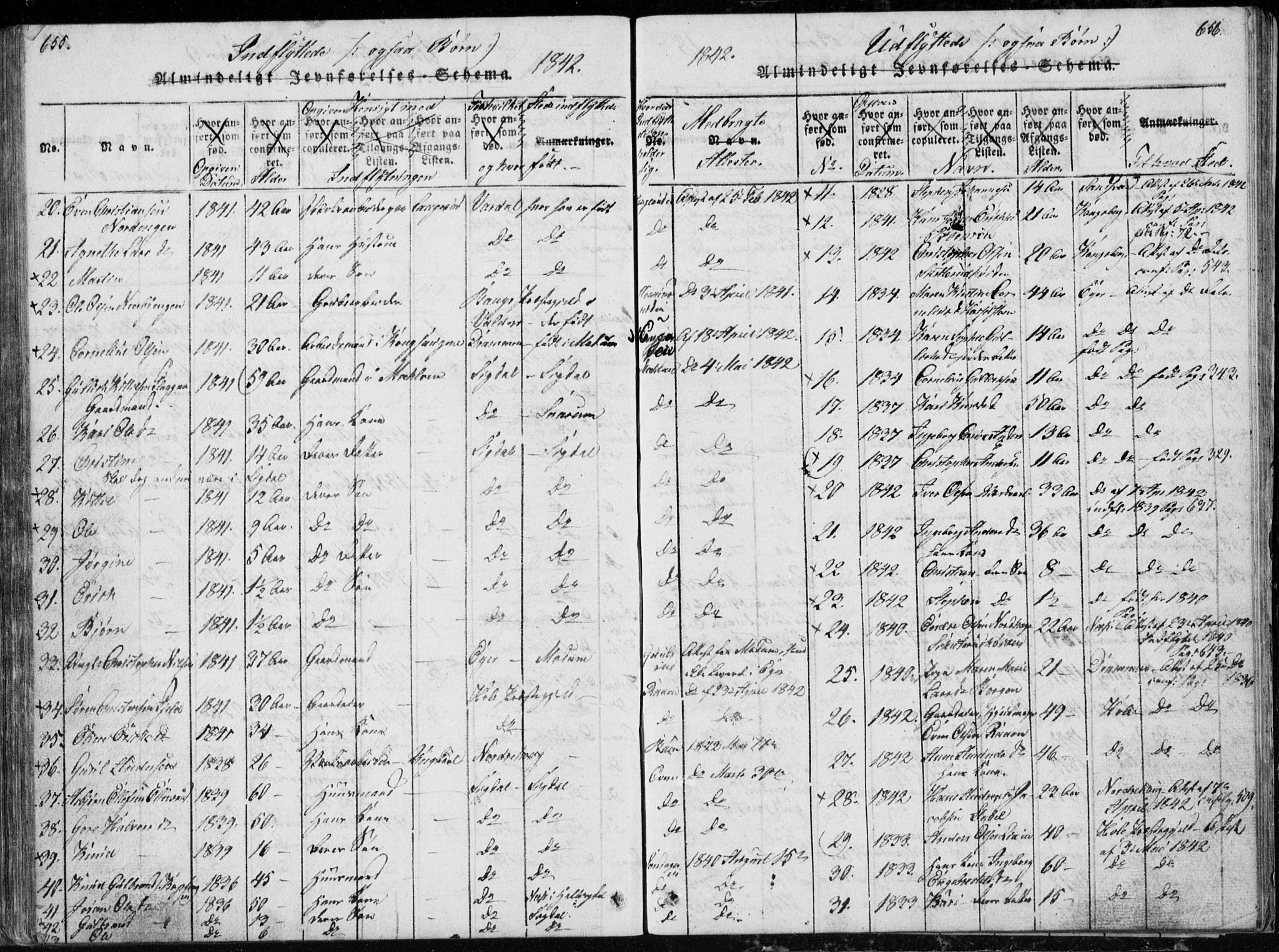 Modum kirkebøker, AV/SAKO-A-234/G/Ga/L0002: Parish register (copy) no. I 2, 1824-1832, p. 655-656